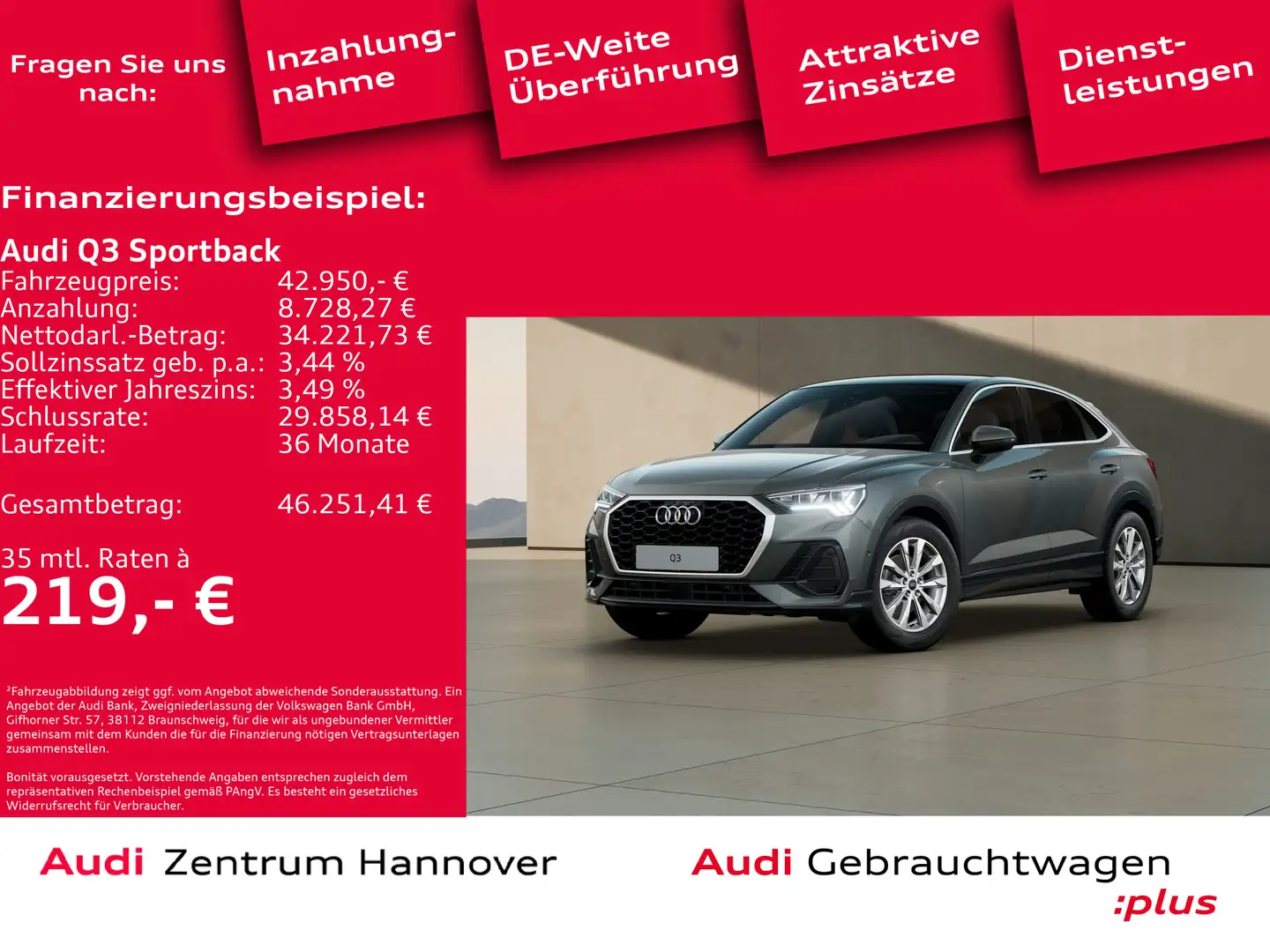 Audi Q3 35 TDI Standh. Pano Matrix Kamera Grau - 1