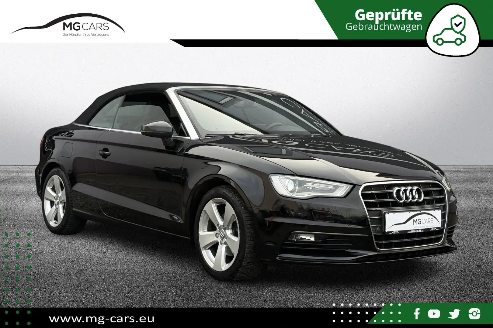 Audi A3 2.0 TDI~Cabriolet~Vollleder~Navi~Xenon~Top! Schwarz - 1