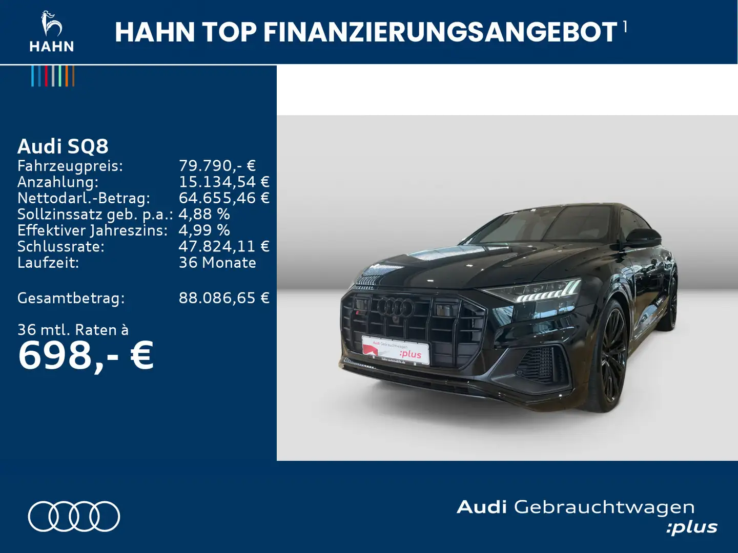 Audi SQ8 4.0TFSI quattr Tiptrc HD Matrix HUD Pano B&O Noir - 2