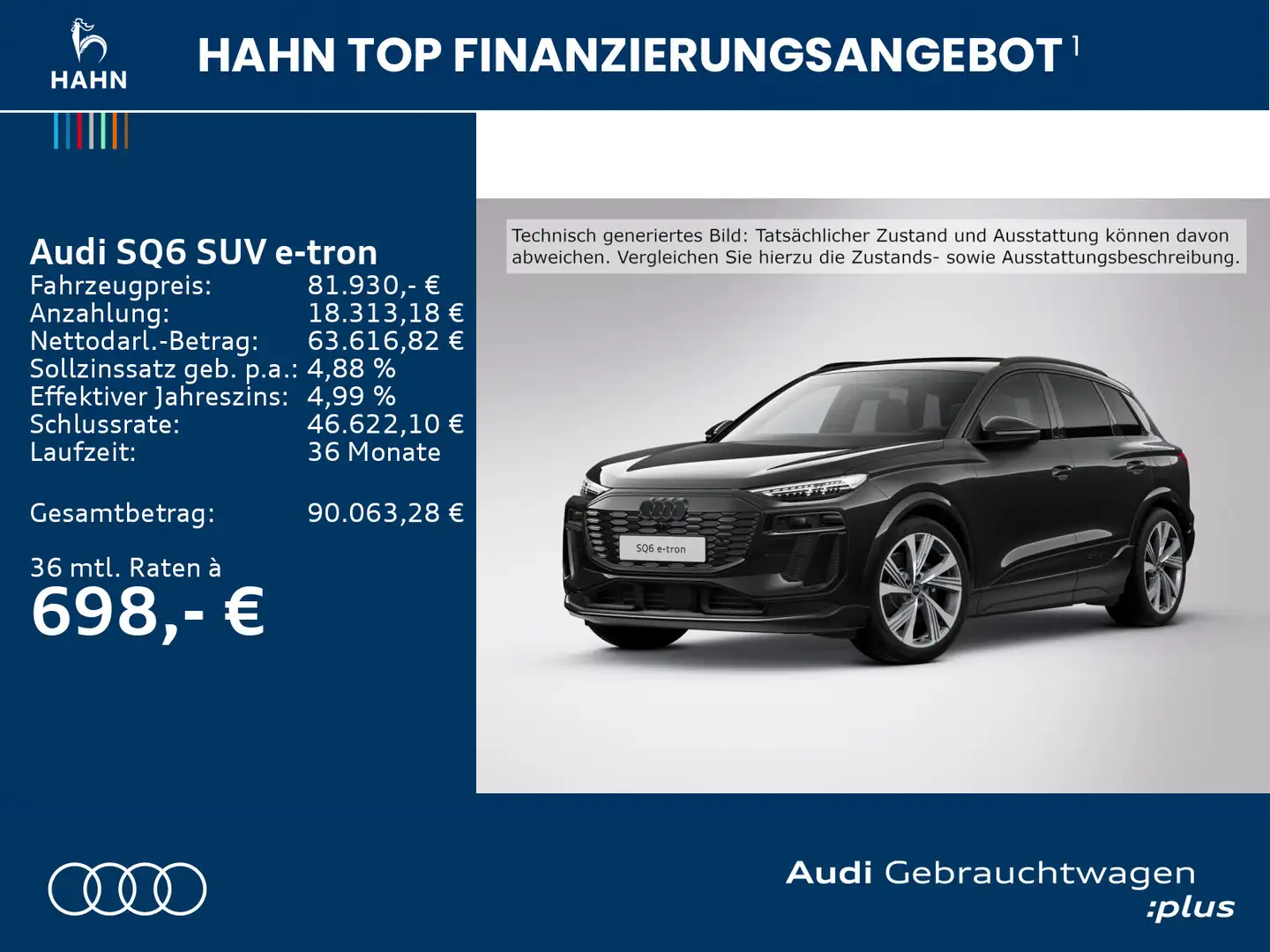 Audi SQ6 e-tron SQ6 e-tron quattro HUD B&O Pano Tech Pro AIR °36 Schwarz - 2