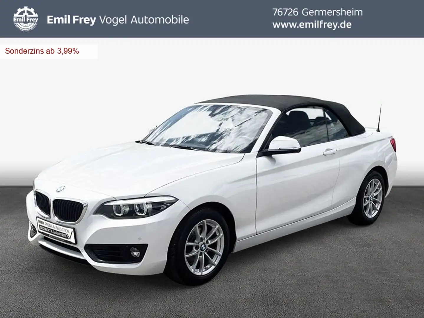 BMW 218 i Cabrio Aut. Advantage *SHZ*Navi* Blanc - 1