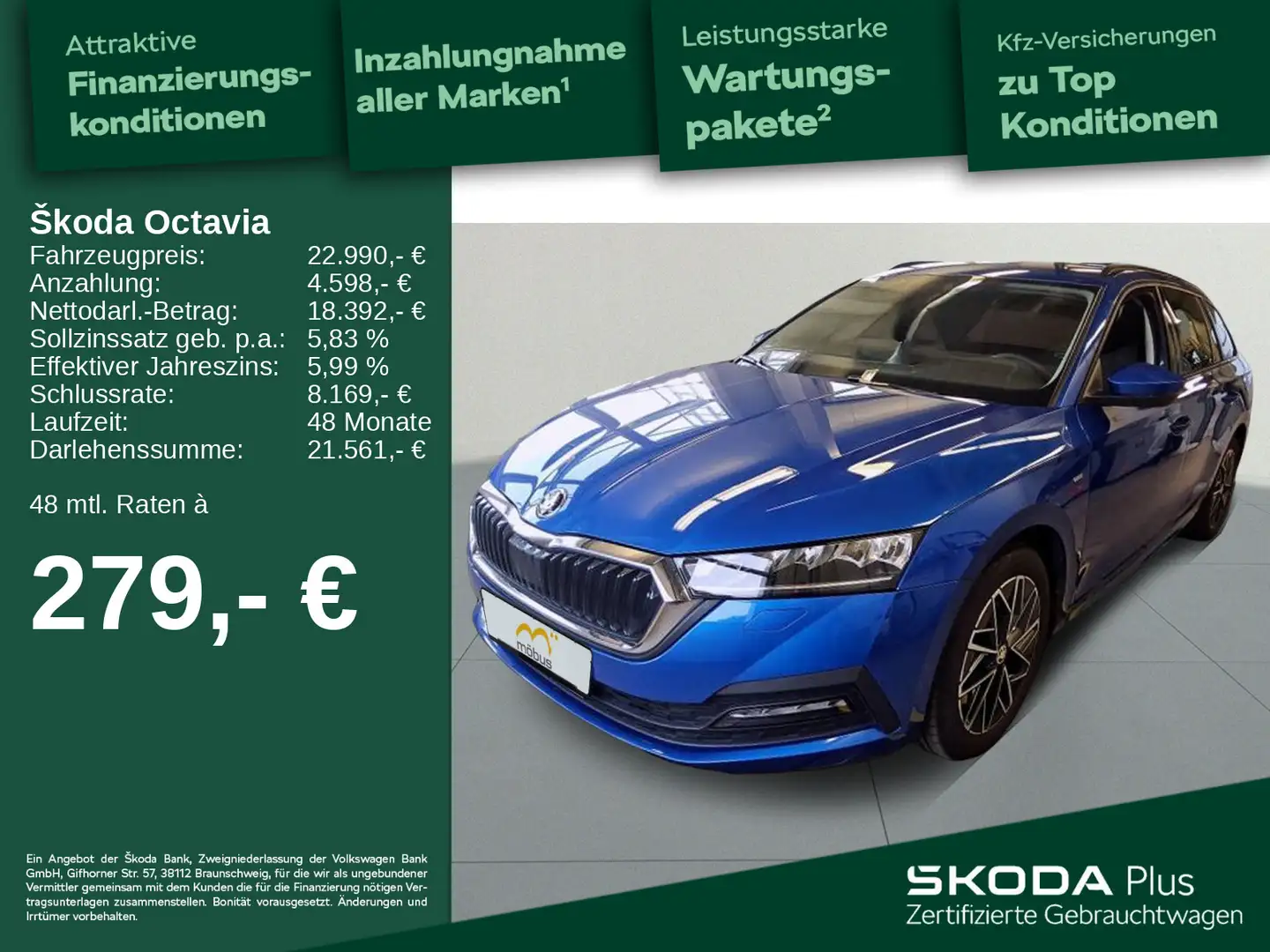 Skoda Octavia COMBI 1.0 TSI e-TEC CLEVER*DSG*APP*LED Blau - 1