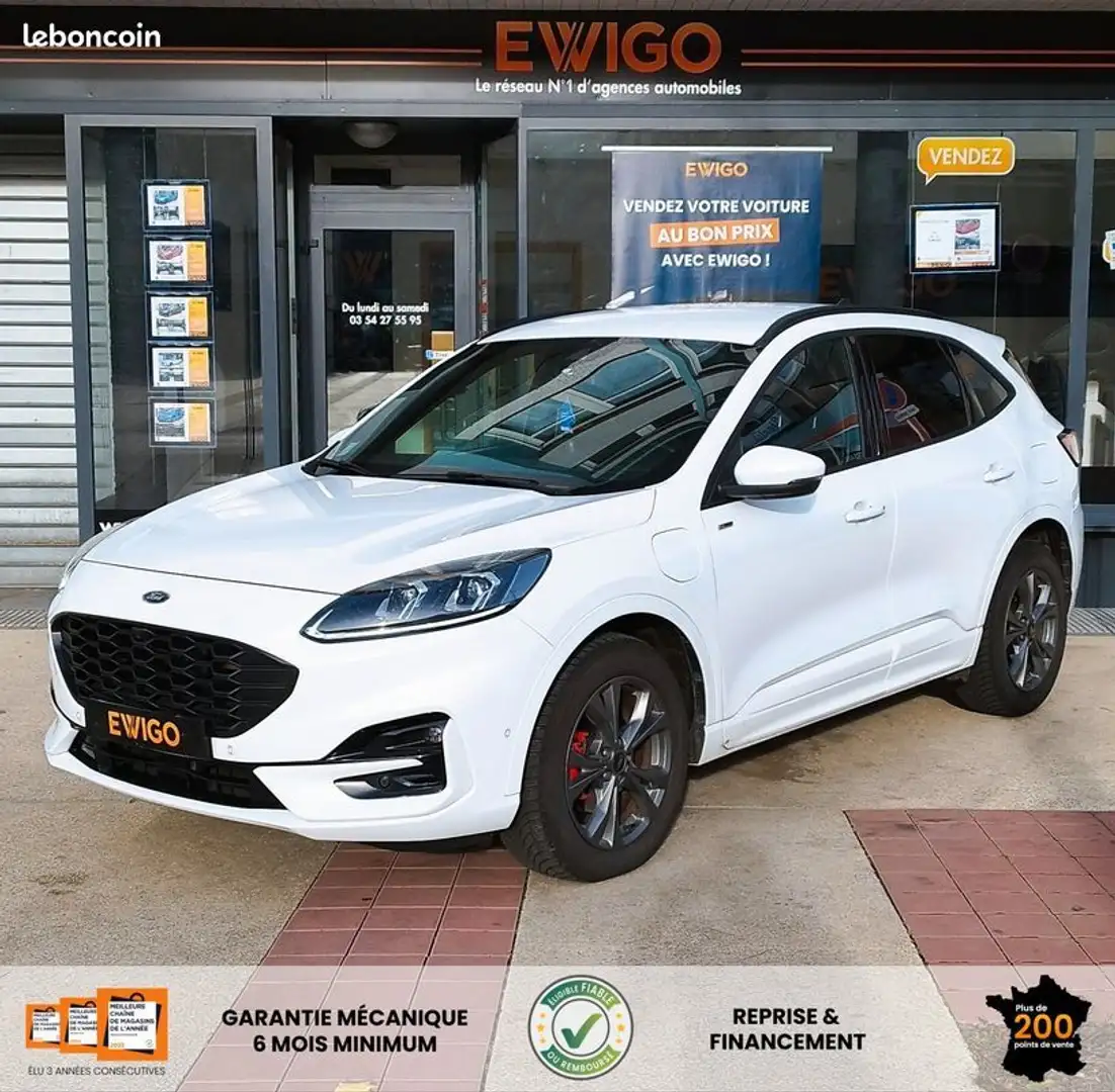 Ford Kuga 2.5 225ch hybrid st-line x bva pack techno-hiver-securite attelage Blanc - 1