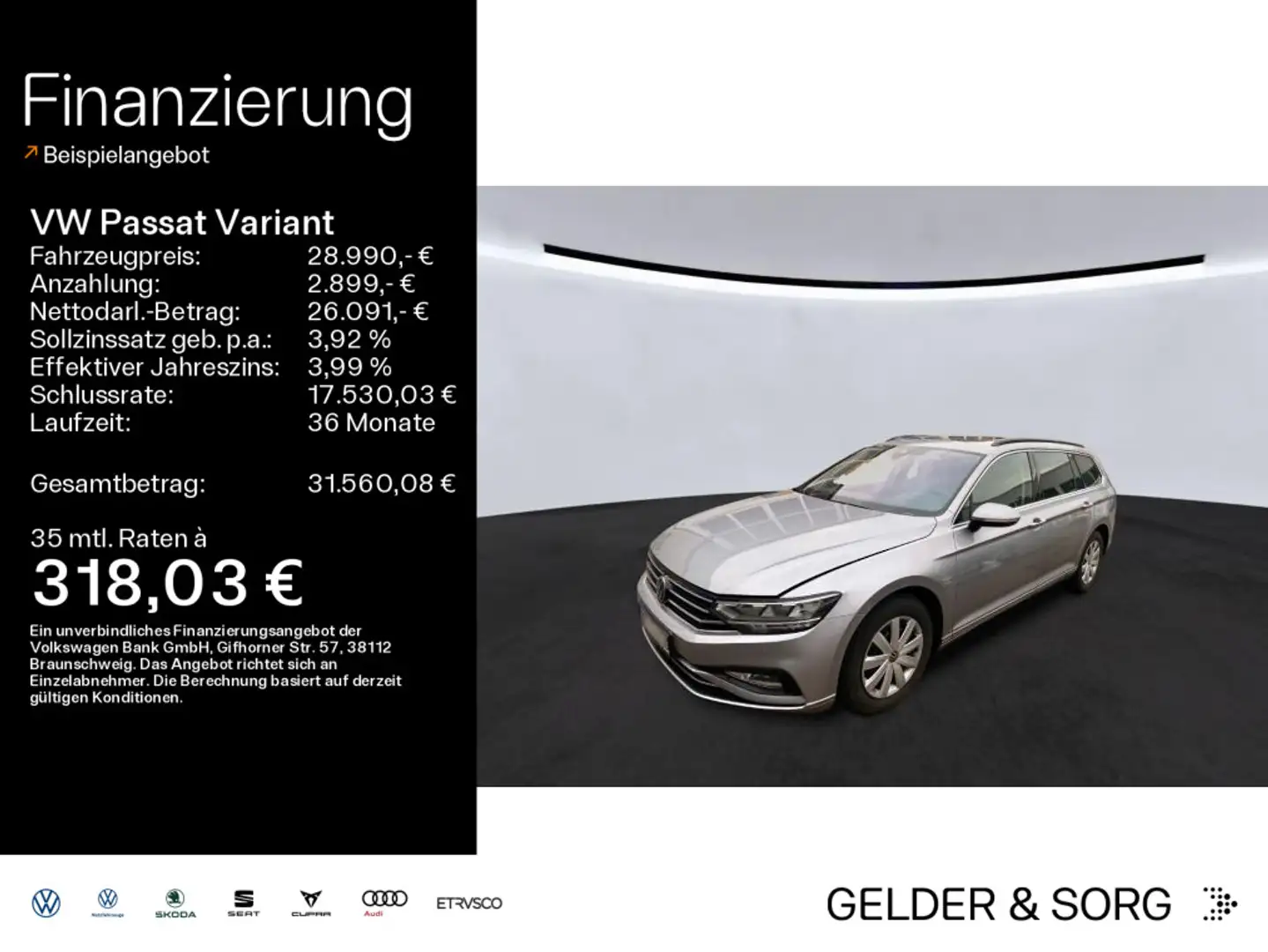 Volkswagen Passat Variant Business 2.0 TDI Pano*H&K*ACC*RFK Silber - 1