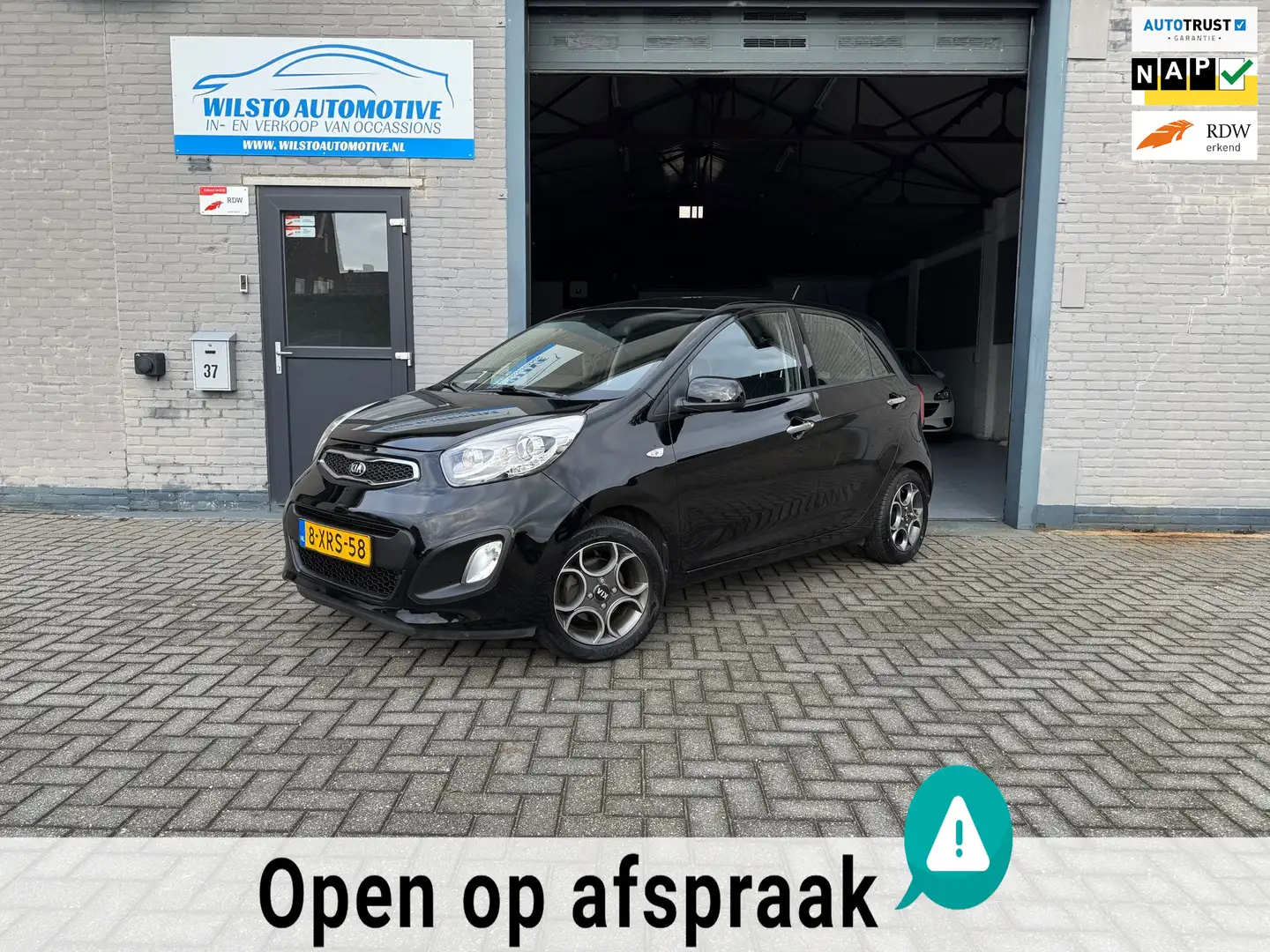 Kia Picanto 1.2 CVVT BusinessLine 85pk*2e Eig*Airco*Navi*Led*N Zwart - 1