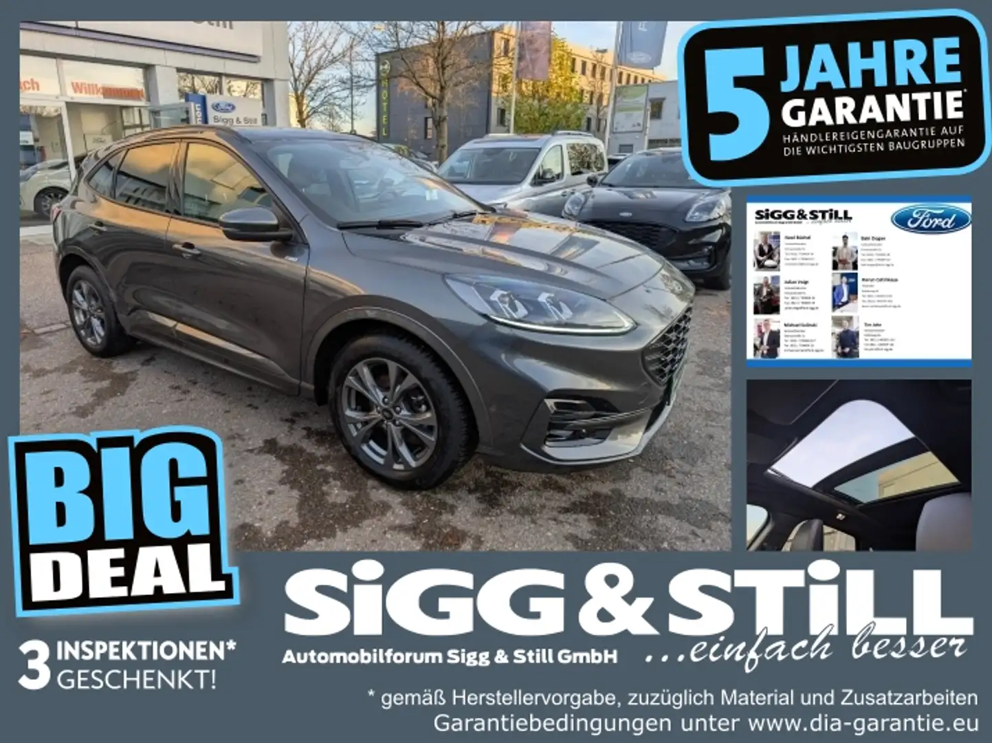 Ford Kuga 1.5 ST-Line X AHK*PANO*B&O*LED*HUD*NAV*CAM*SHZ Grijs - 1