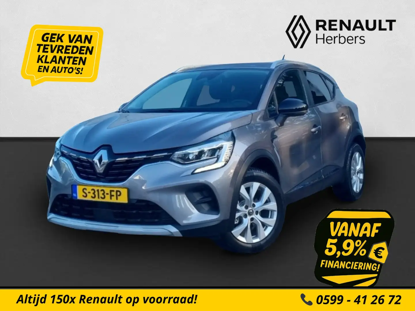 Renault Captur 1.0 TCe 100 Zen CRUISE / STOELVERW. / TREKHAAK Grijs - 1