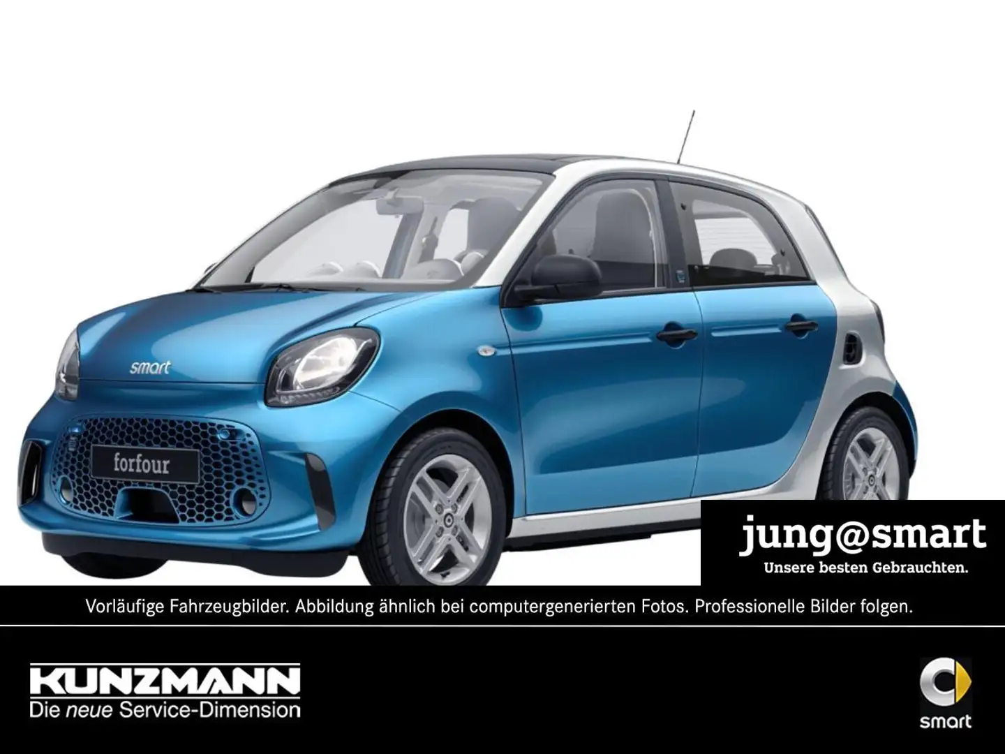smart forFour EQ  Plus-Paket 22kW Cool & Audio Faltdach Blau - 1