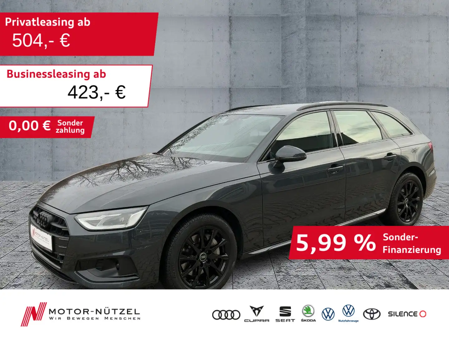 Audi A4 40 TDI QU S-TR ADVANCED 5JG+LED+NAV+AHK Grau - 1