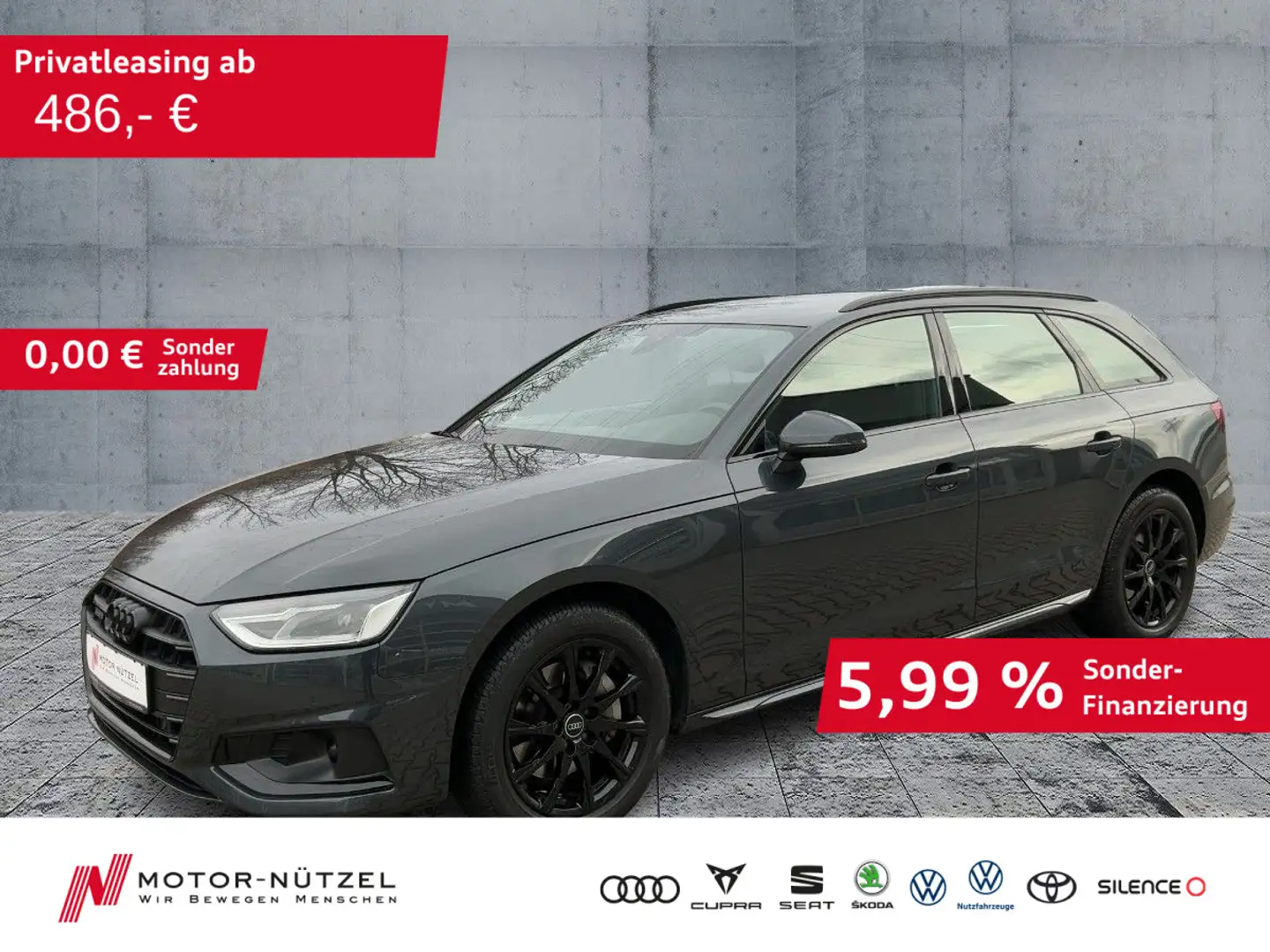 Audi A4 40 TDI QU S-TR ADVANCED 5JG+LED+NAV+AHK Gris - 1