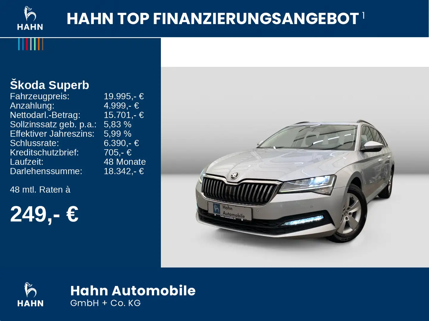 Skoda Superb Combi 2.0 TDI DSG Ambition Navi Kamera Argent - 2