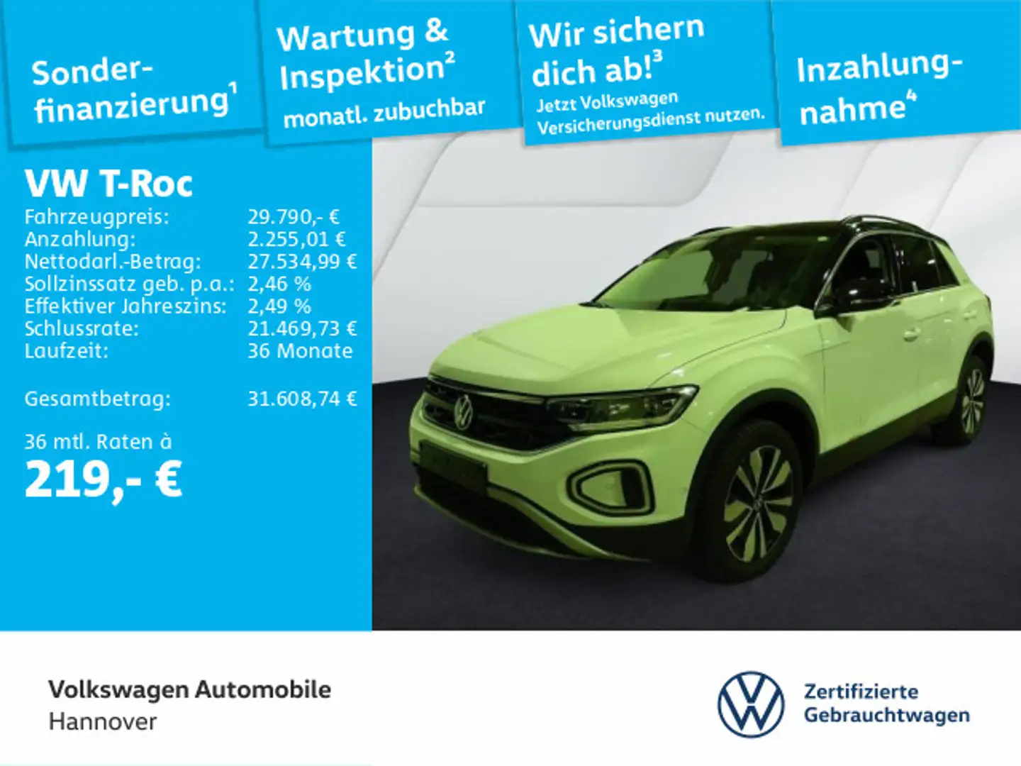 Volkswagen T-Roc 2.0 TDI DSG Goal Navi AHK LED Kamera DigCo Weiß - 1