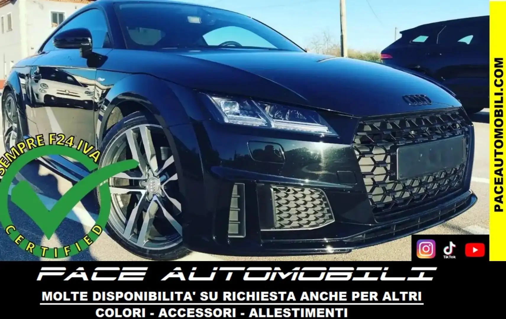 Audi TT 40 S LINE S-LINE SLINE BLACK PACK LED PDC NAVI F1 Nero - 1