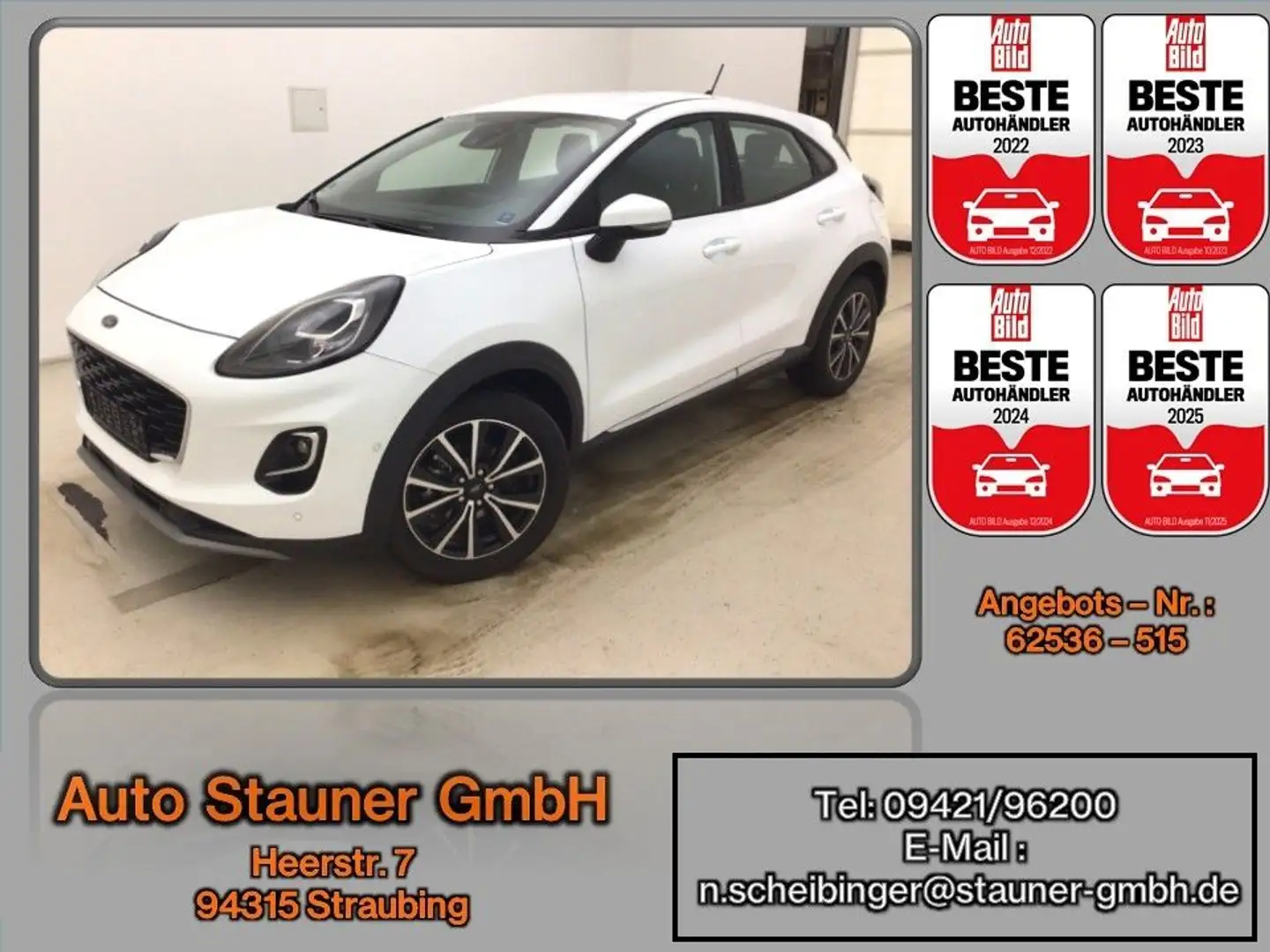 Ford Puma 1.0 EcoBoost Hybr. Titanium Auto./SHZ/LHZ/ Weiß - 1