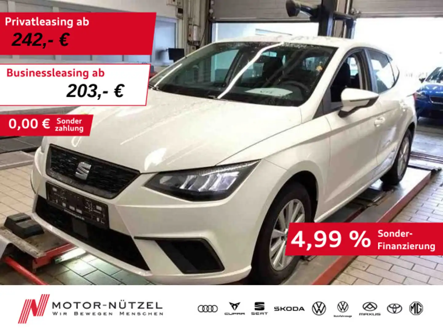 SEAT Ibiza 1.0 REFERENCE LED+APP+BT+DAB+MFA+MFL+KLIMA Weiß - 1