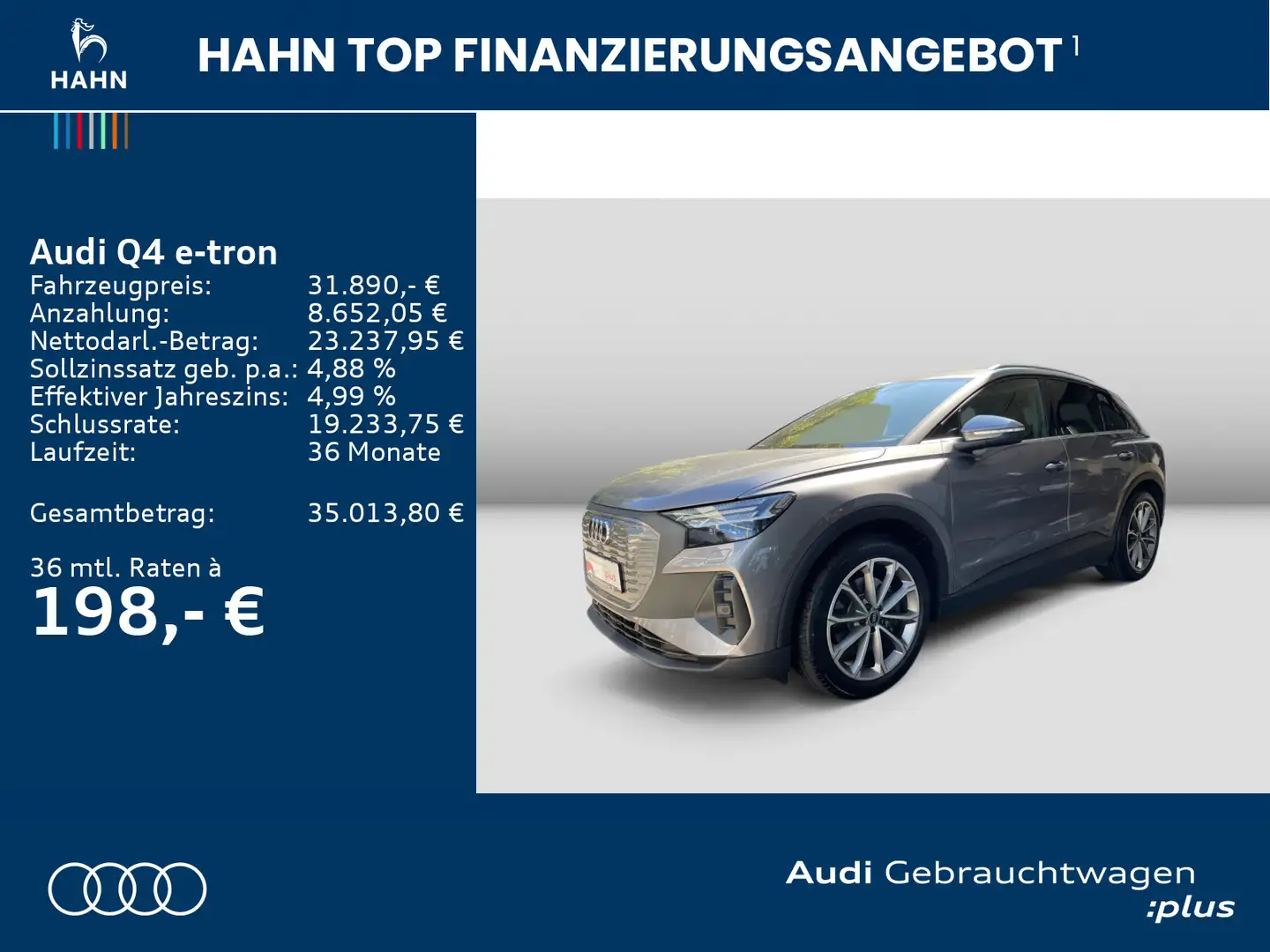 Audi Q4 e-tron Q4 40 e-tron Navi Matrix Wärmepumpe Leder AHK Grau - 2