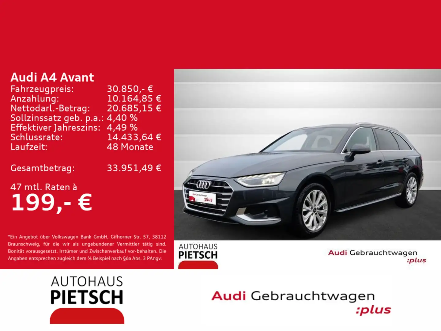 Audi A4 35 advanced TFSI AHK LED Dig.Cockpit Grau - 1