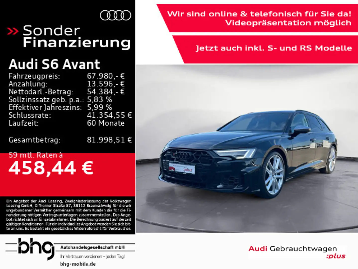 Audi S6 TDI quattro AHK Pano HUD Keyless B&O Schwarz - 1