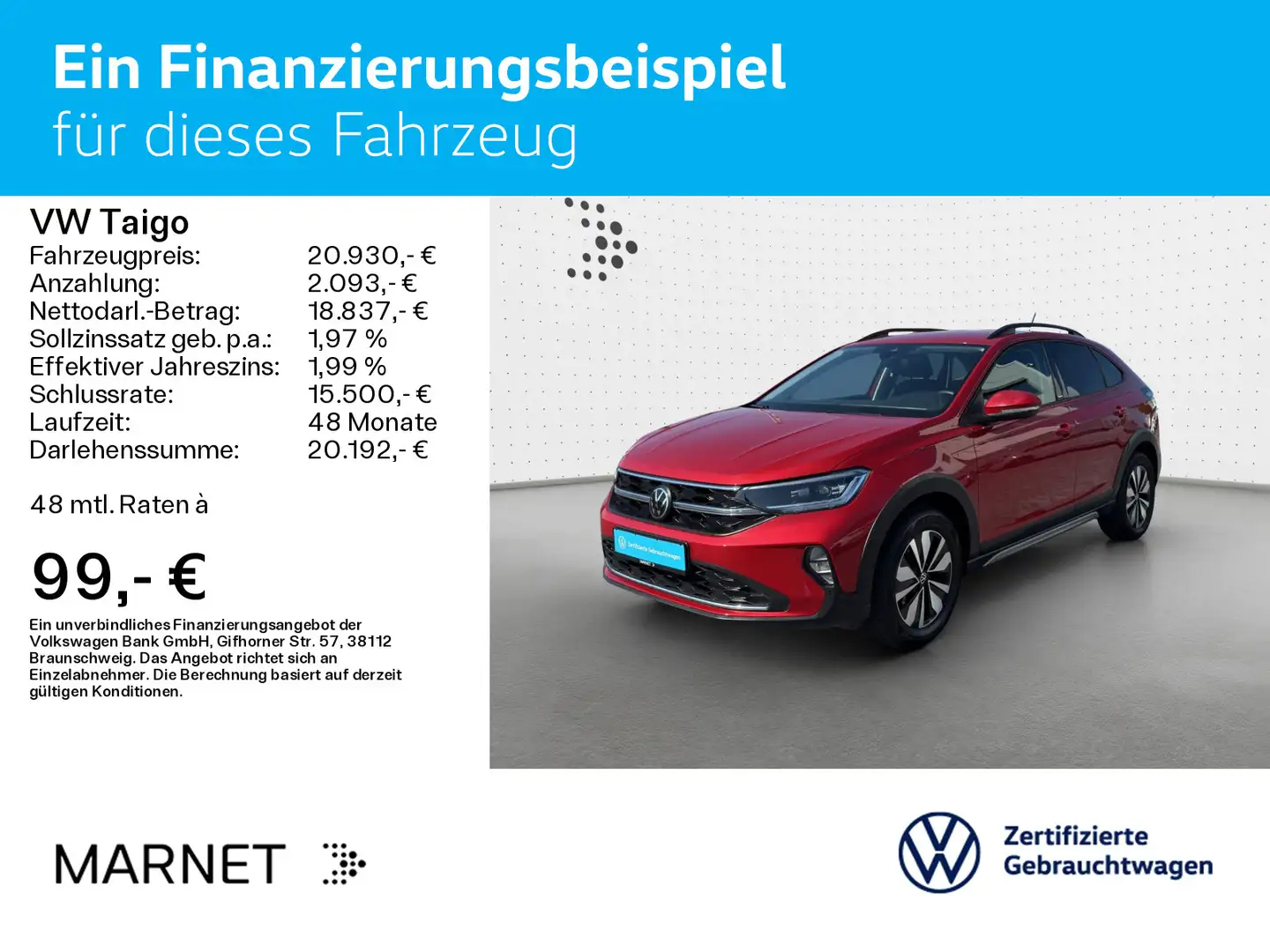 Volkswagen Taigo 1.0 TSI MOVE*NAVI*ASG*LED* Červená - 2