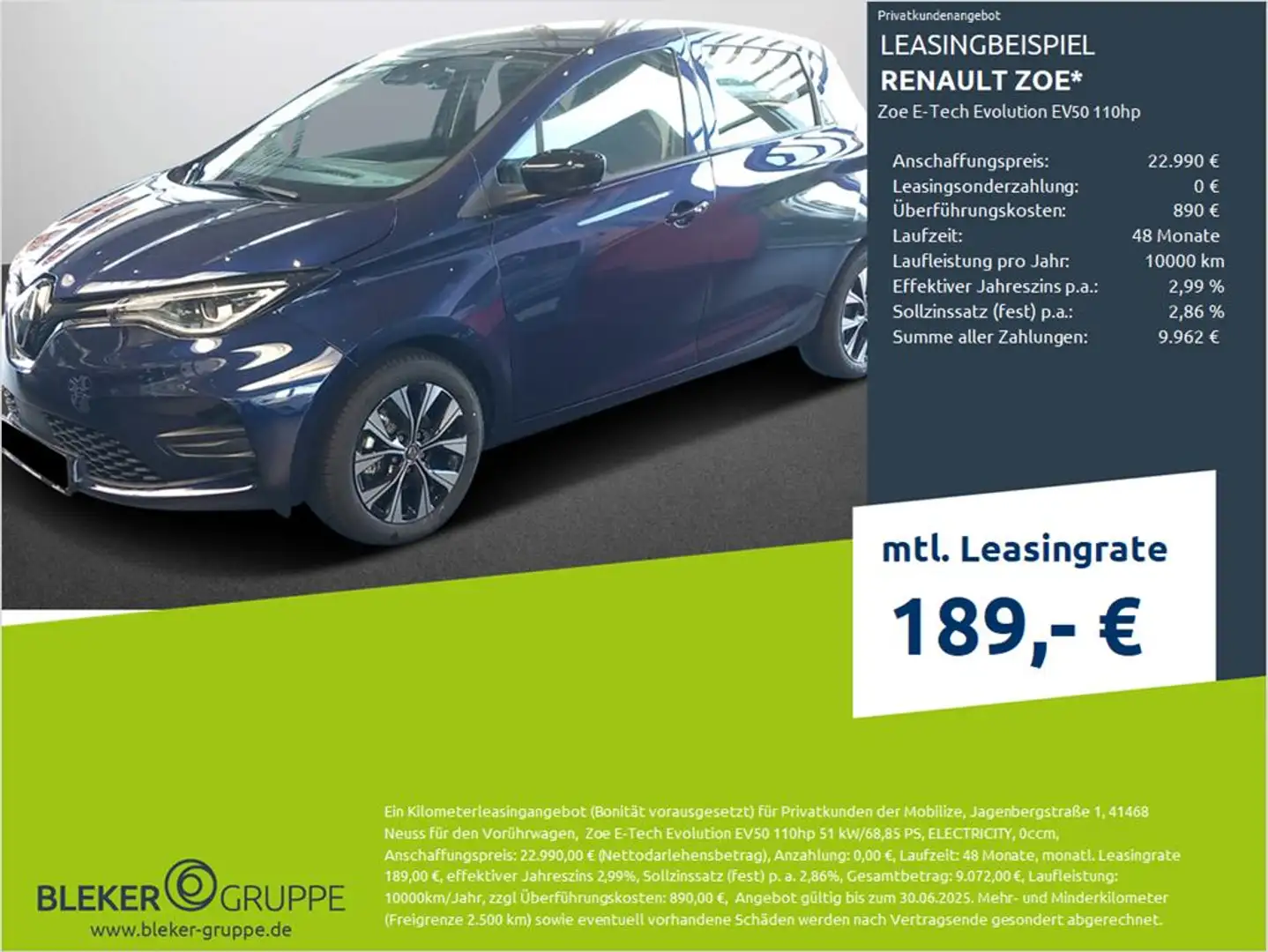 Renault ZOE Zoe E-Tech Evolution EV50 110hp Azul - 1