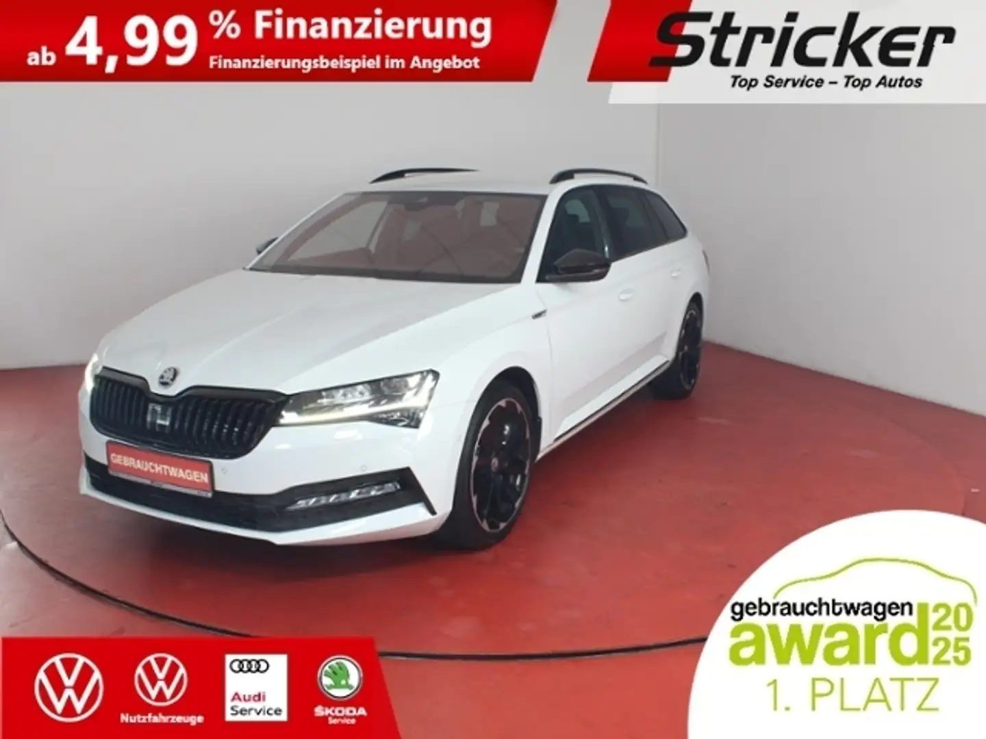 Skoda Superb Combi Sportline 2.0TDI DSG 362,-ohne Anzahlung AC Weiß - 1