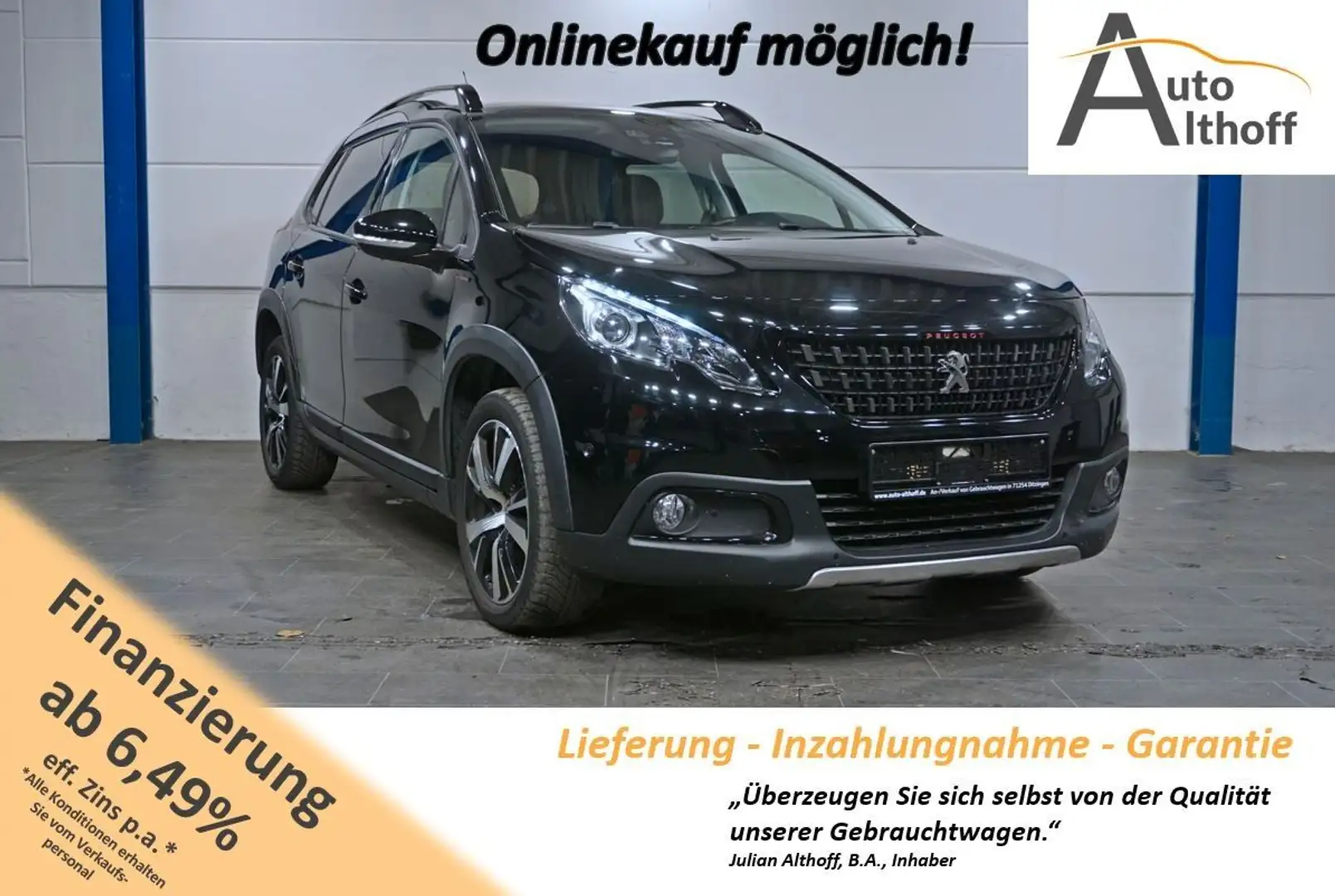Peugeot 2008 1.2PureTech Allure Aut. GT Line PANO TEMP Schwarz - 1