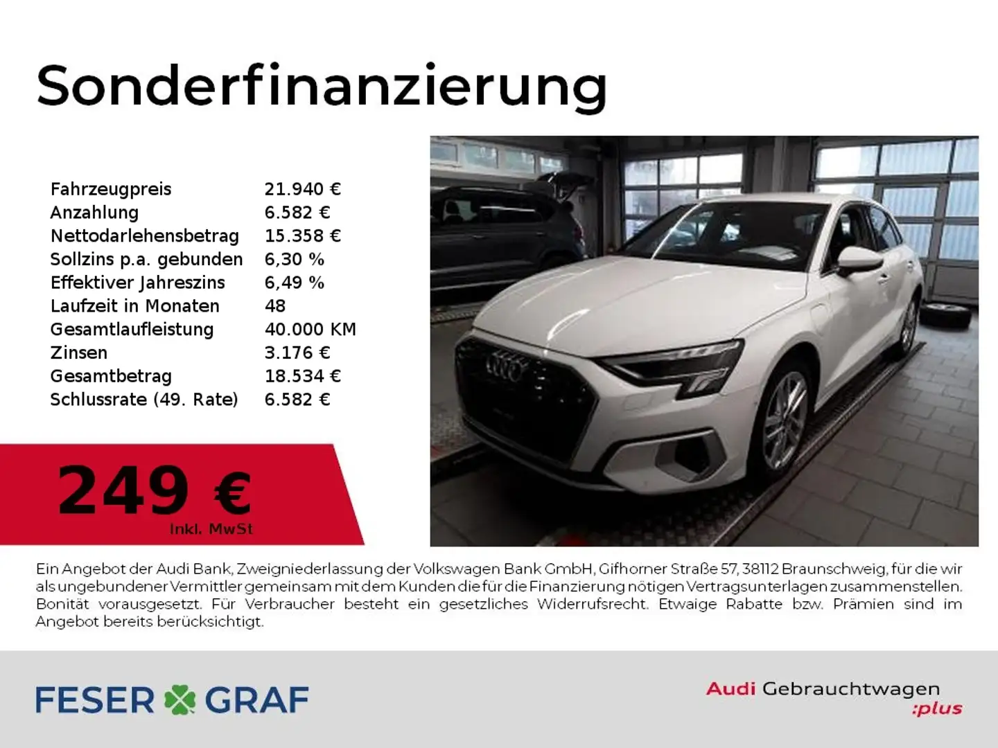Audi A3 40 TFSI e advanced Navi,LED,Sitzhzg Weiß - 1