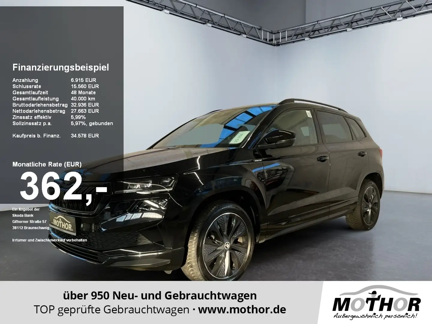 Skoda Karoq Sportline 1.5 TSI DSG Heckklappe Elek. AHK Schwarz - 1