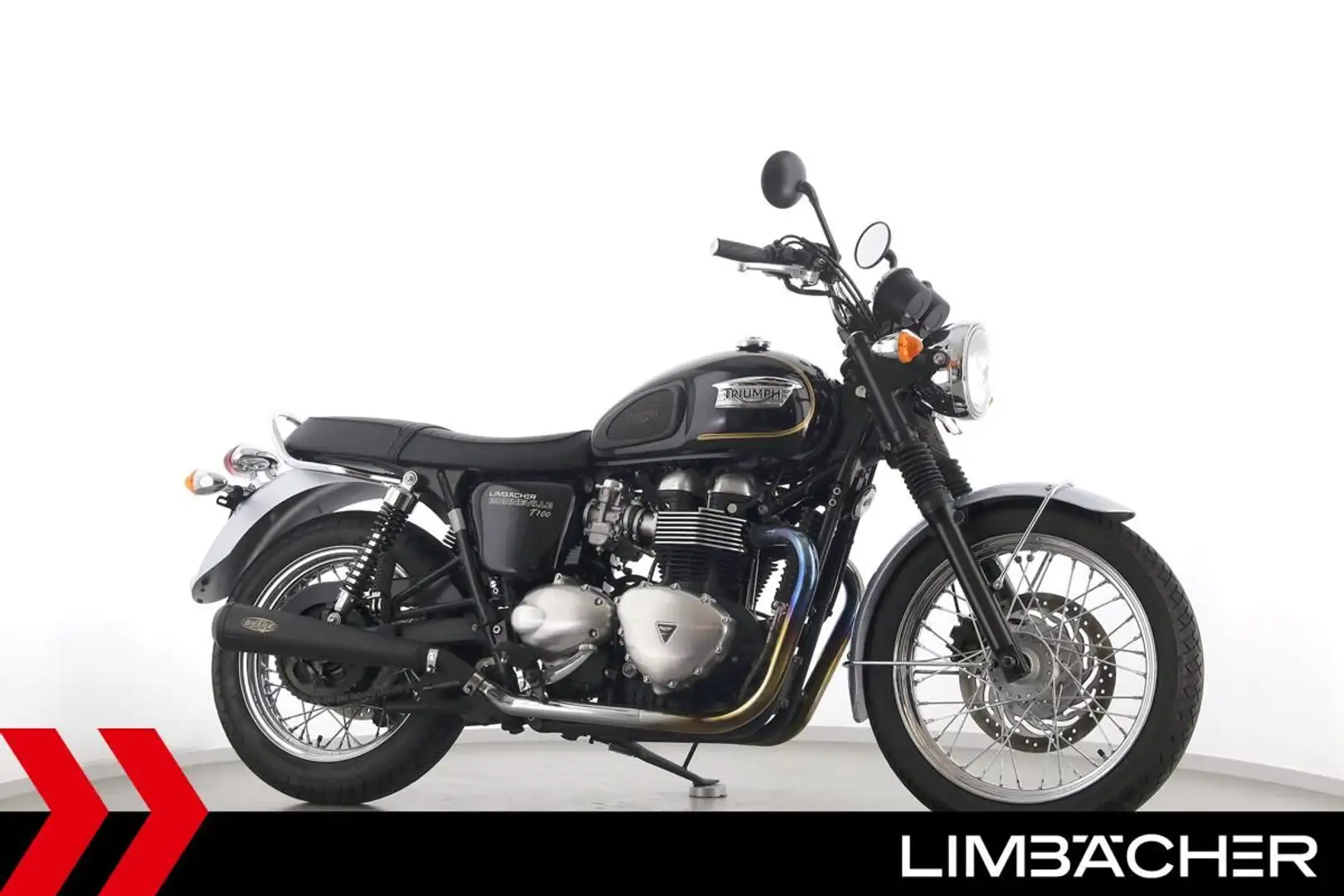 Triumph Bonneville T100 SHARK-AUSPUFF, GANGANZEIGE Negro - 1