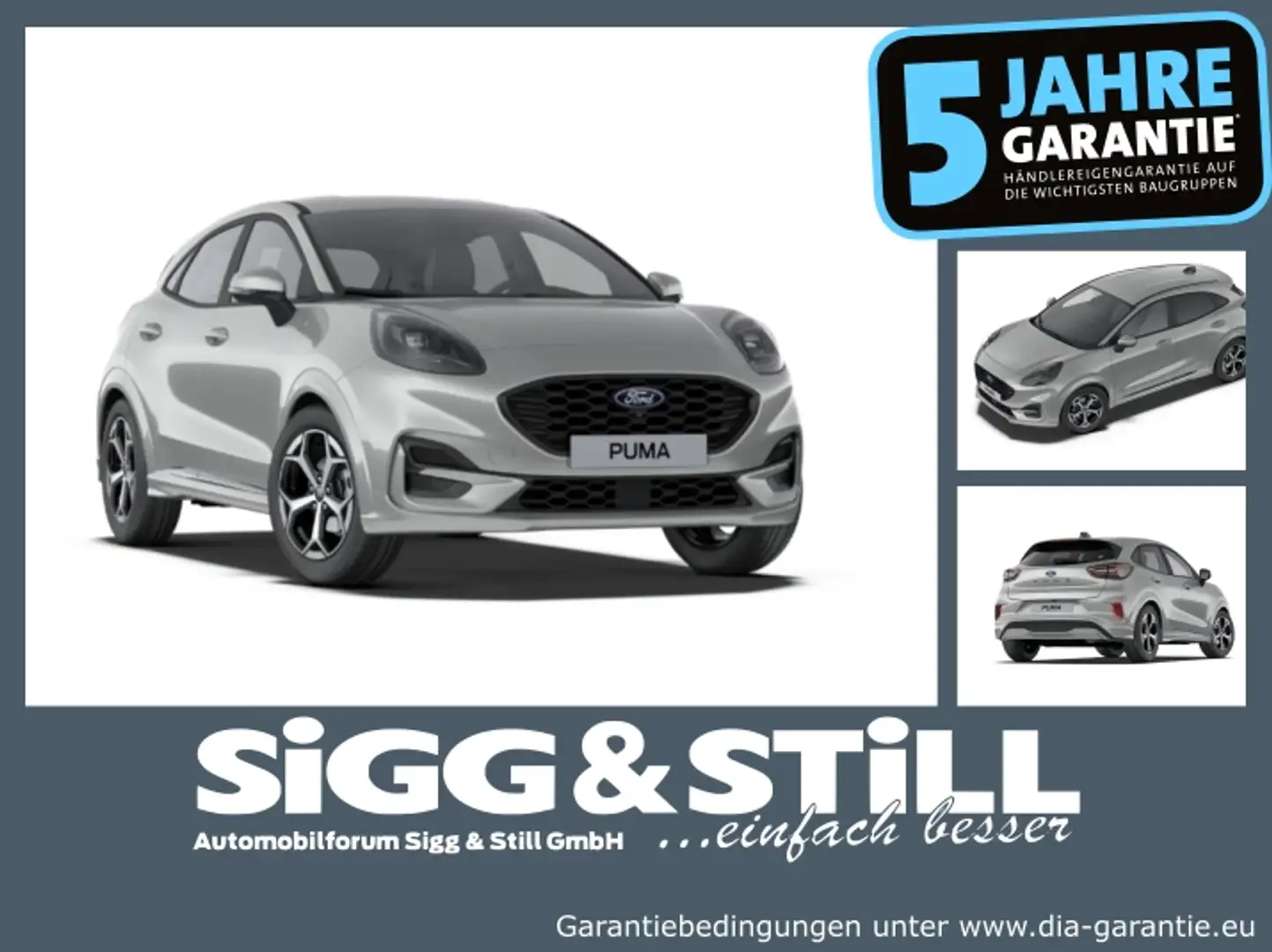 Ford Puma ST-Line 1.0 AT NAV*IACC*360°*EL-KLAPPE*SHZ Silber - 1