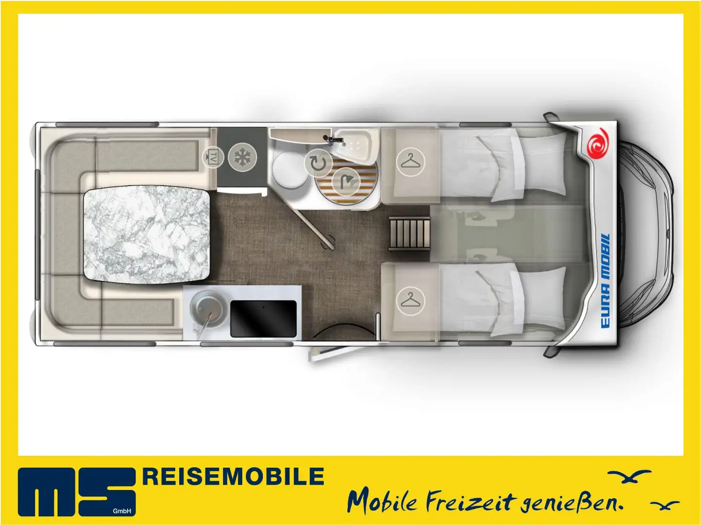 Euramobil ACTIVA ONE 650 HS /MODELL 2025/ HECKSITZGRUPPE Weiß - 2