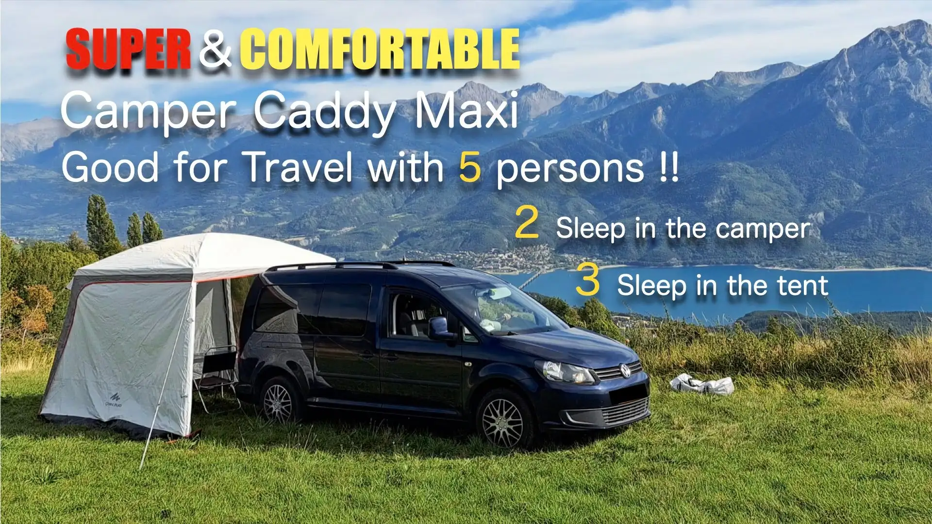Volkswagen Caddy Maxi, 1,6 TDI, autom.Mini Camper 5 seats/places Bleu - 1