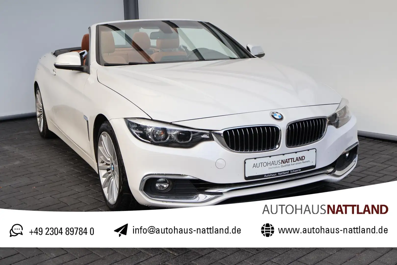 BMW 430 i Cabrio  Luxury Line LED Leder Navi AHK PDC Blanco - 1