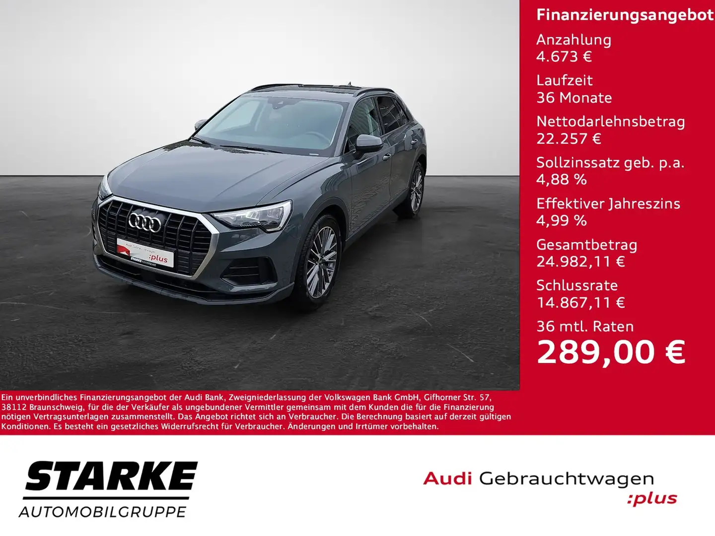 Audi Q3 35 TDI S tronic quattro ASI AHK 19-Zoll SHZ Din... Gris - 1