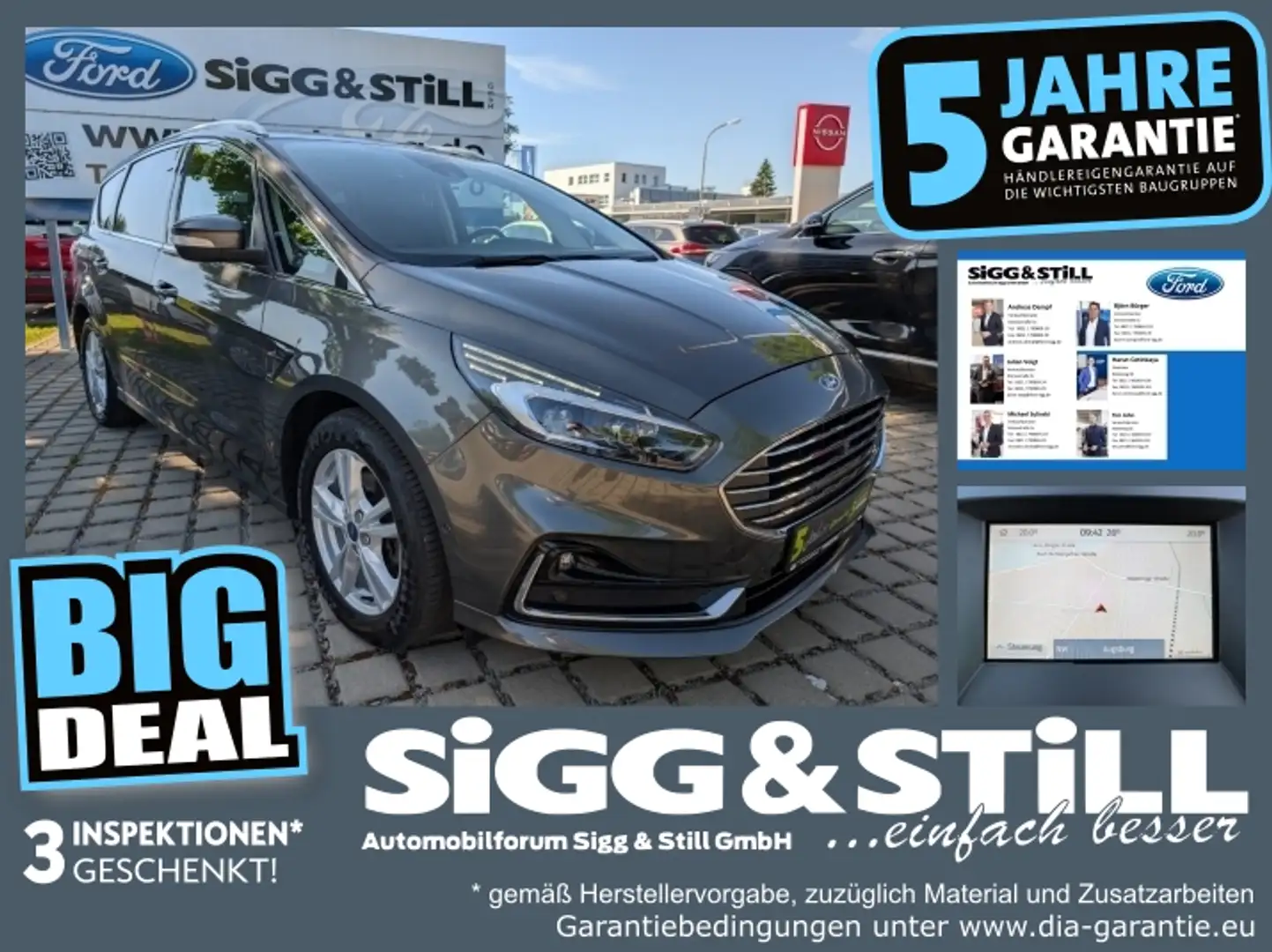 Ford S-Max 2.0 EcoBlue Titanium AHK*LED*ACC*NAV*SHZ*STANDH Szary - 1