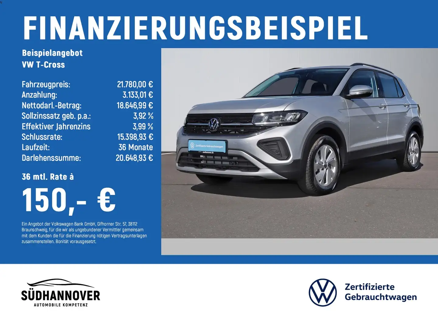 Volkswagen T-Cross Life 1.0 TSI LED+SHZ+PDC+GRA Plateado - 2