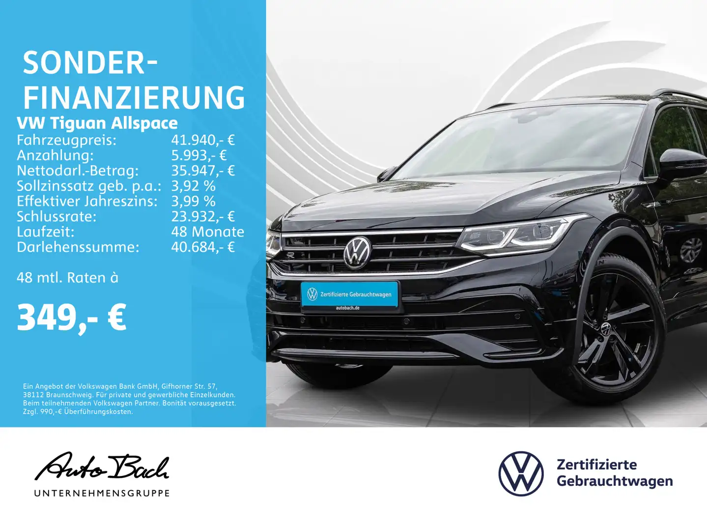 Volkswagen Tiguan Allspace 2.0 TSI DSG R-Line 4Motion, Navi Schwarz - 1