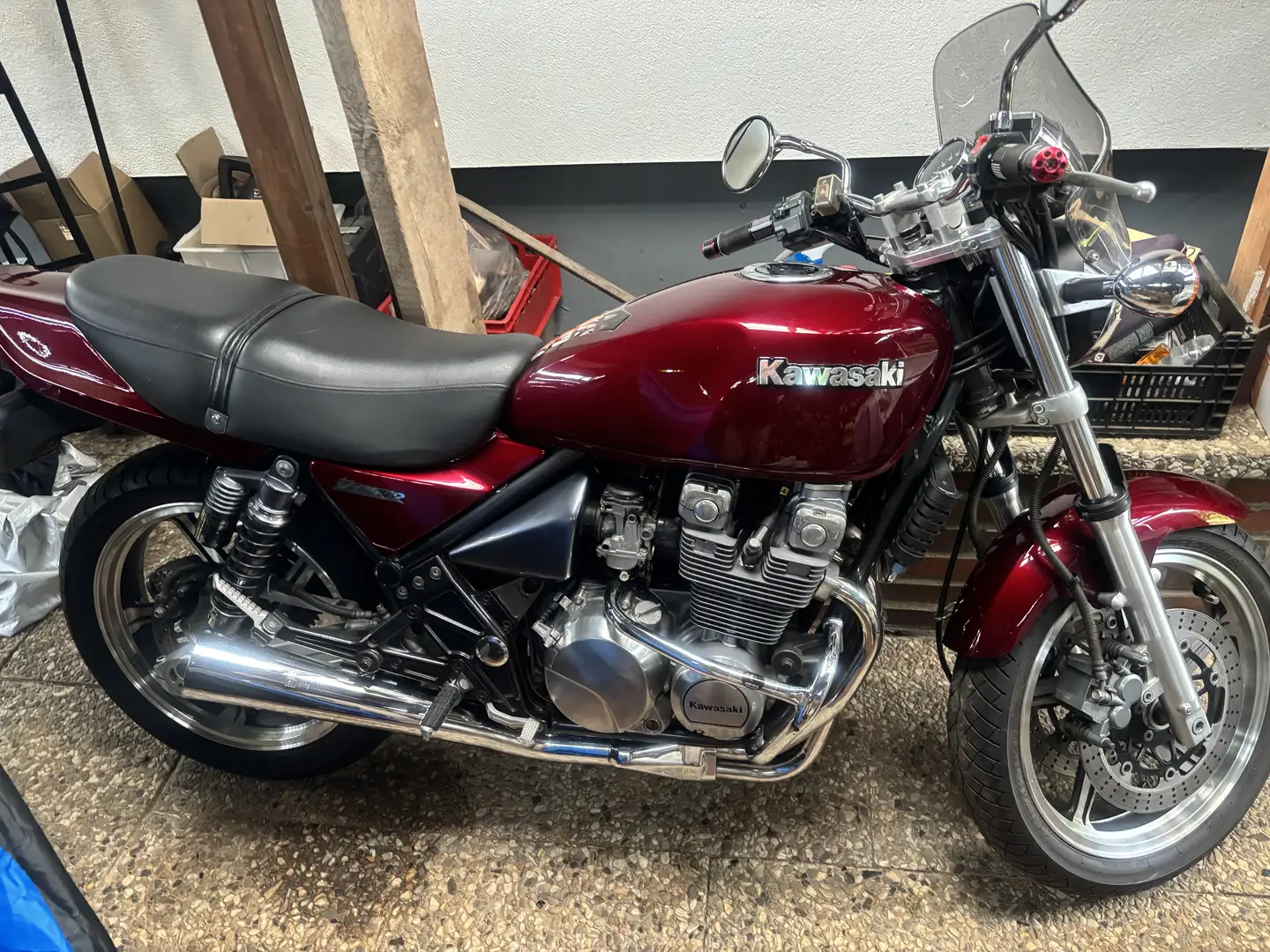 Kawasaki Zephyr 550 Stürzbügel , Kleine Windschutzscheibe, Warnlicht Rouge - 1