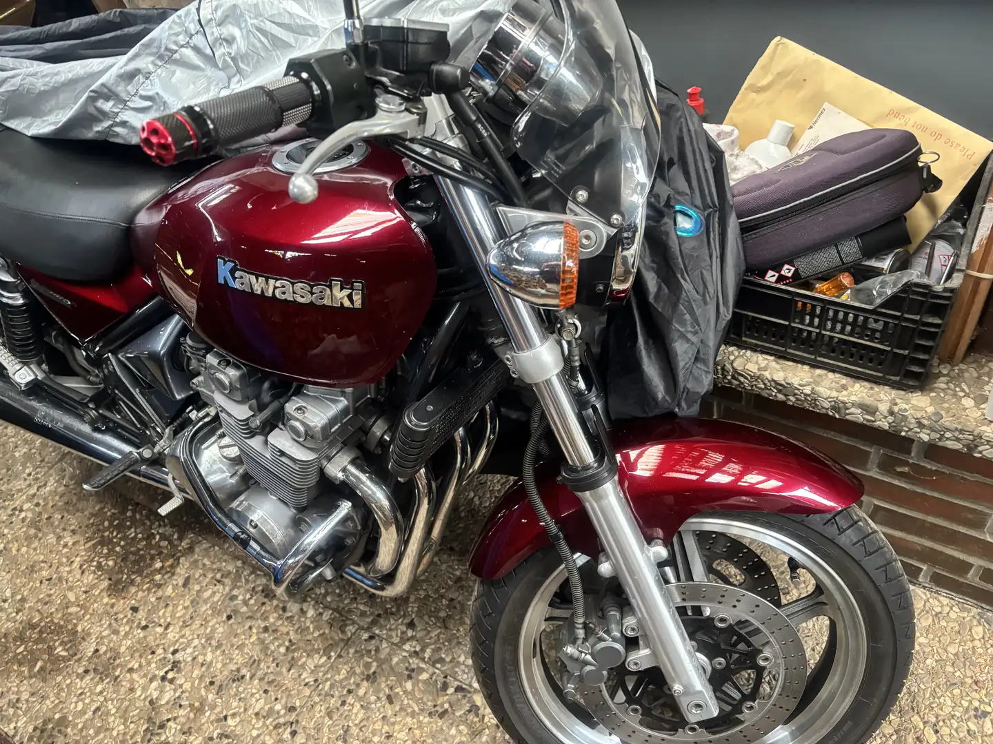Kawasaki Zephyr 550 Stürzbügel , Kleine Windschutzscheibe, Warnlicht Rouge - 2