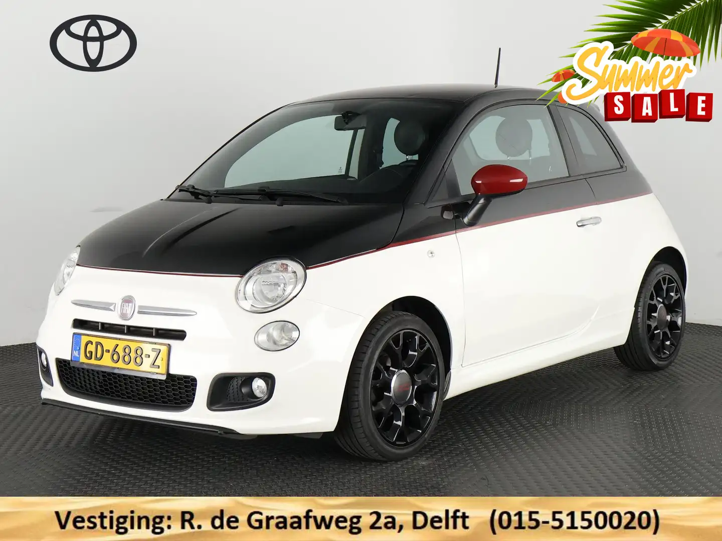 Fiat 500 1.2 Sport BiColore Automaat | Airco | Lichtmetalen Wit - 1