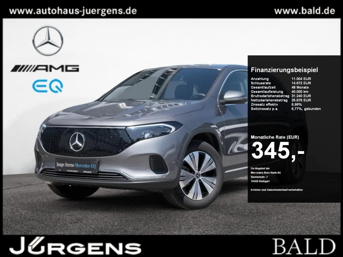 Mercedes-Benz EQA 350 4M Progressive/LED/Cam/AHK/Totw/Winter Grau - 1