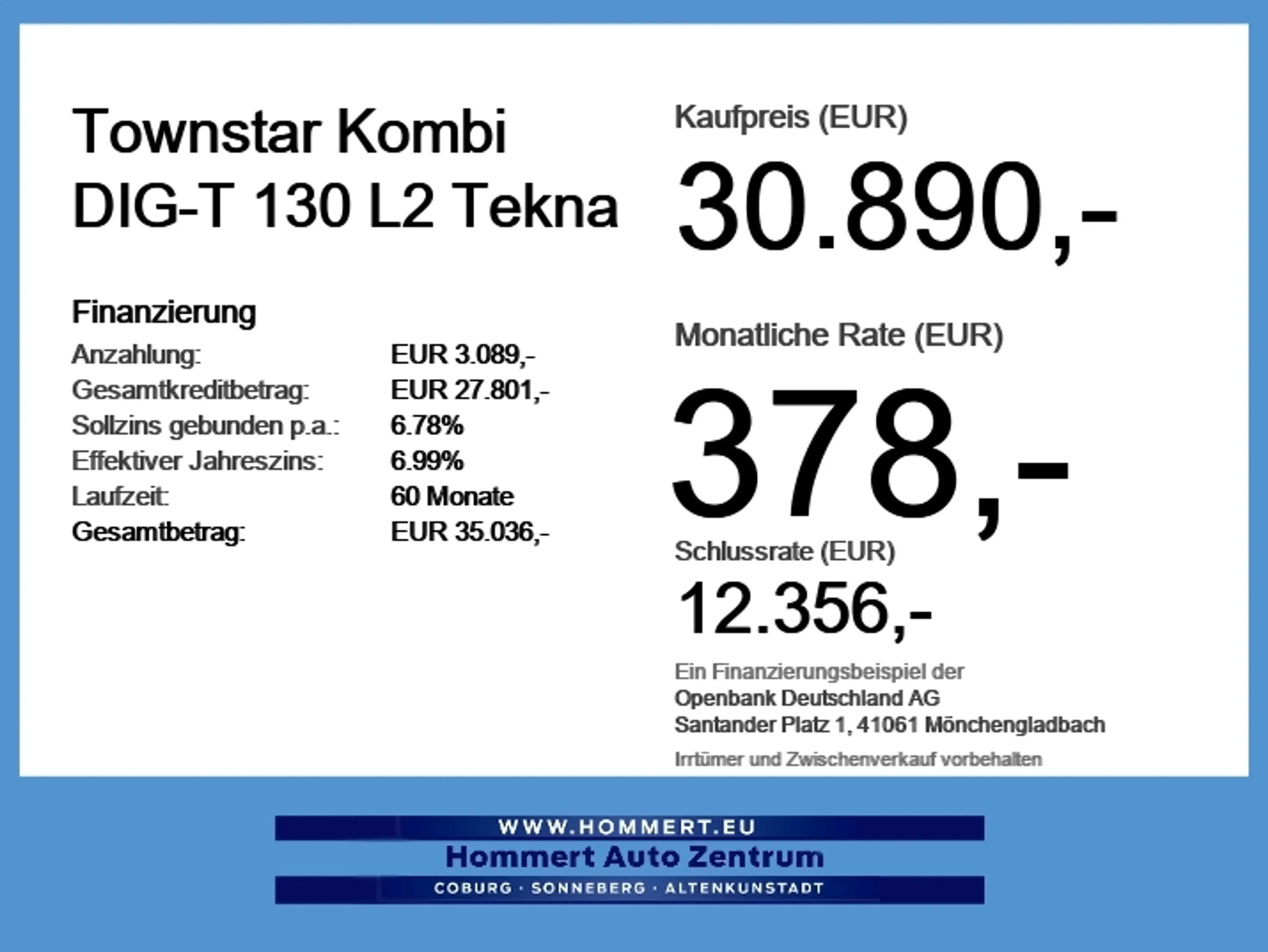 Nissan Townstar Kombi DIG-T 130 L2 Tekna Navi+SHZ+360 — photo 6