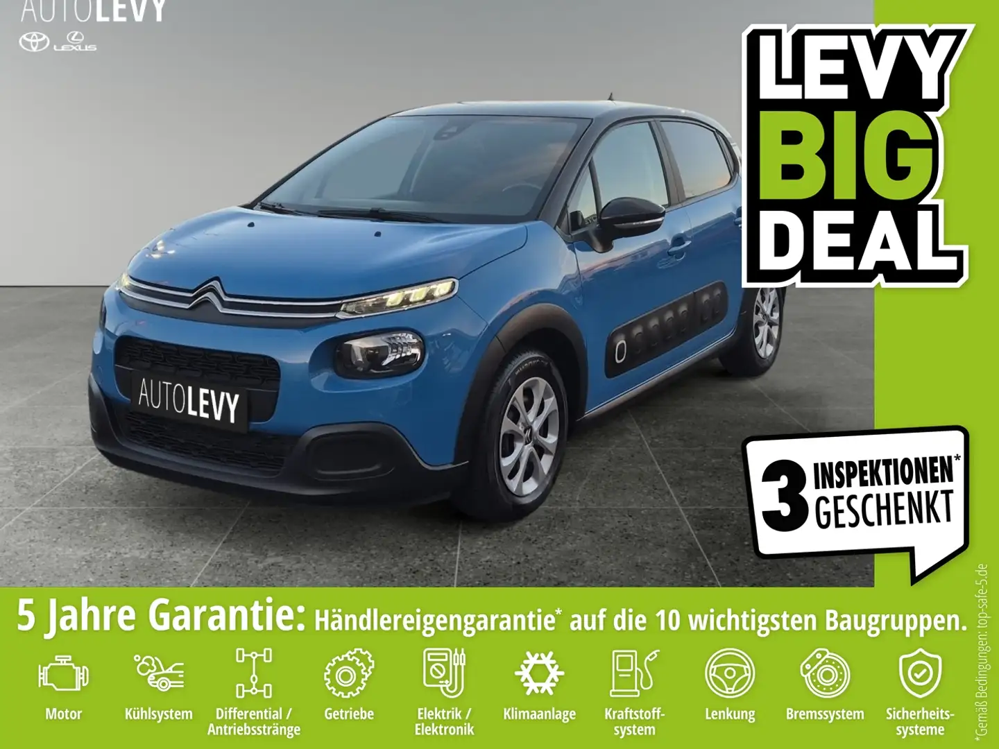 Citroen C3 1.2 PureTech *PDC*TEMPOMAT*KLIMA*USB*ZV* Blau - 1