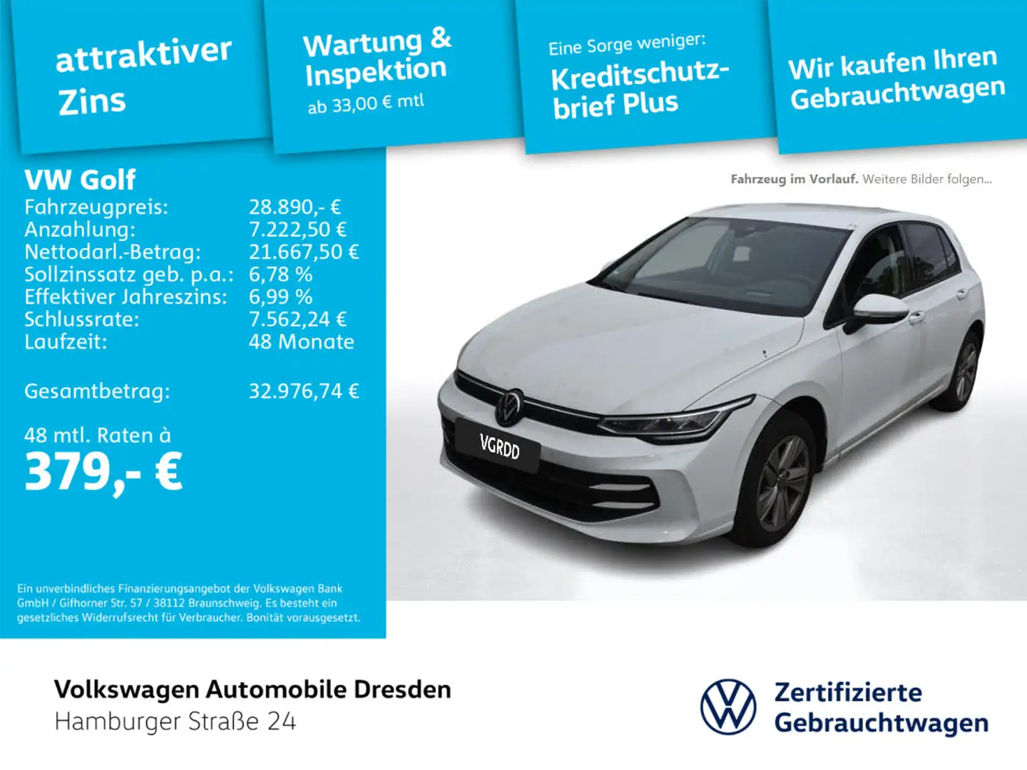 Volkswagen Golf VIII Life 2.0 TDI LED Weiß - 1