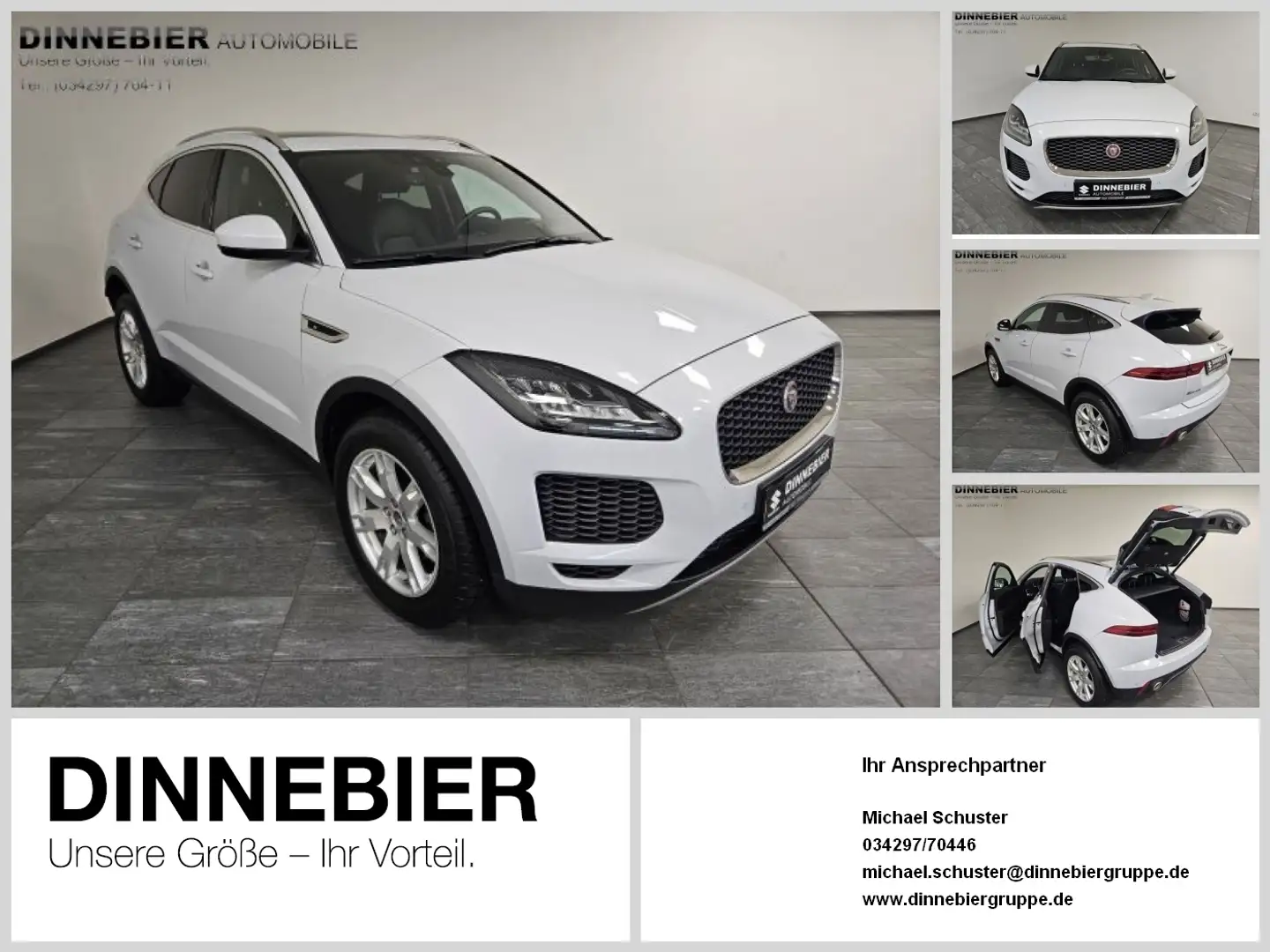 Jaguar E-Pace S AWD 360-CAM ACC CAM LED NAVI PANO SD Weiß - 1