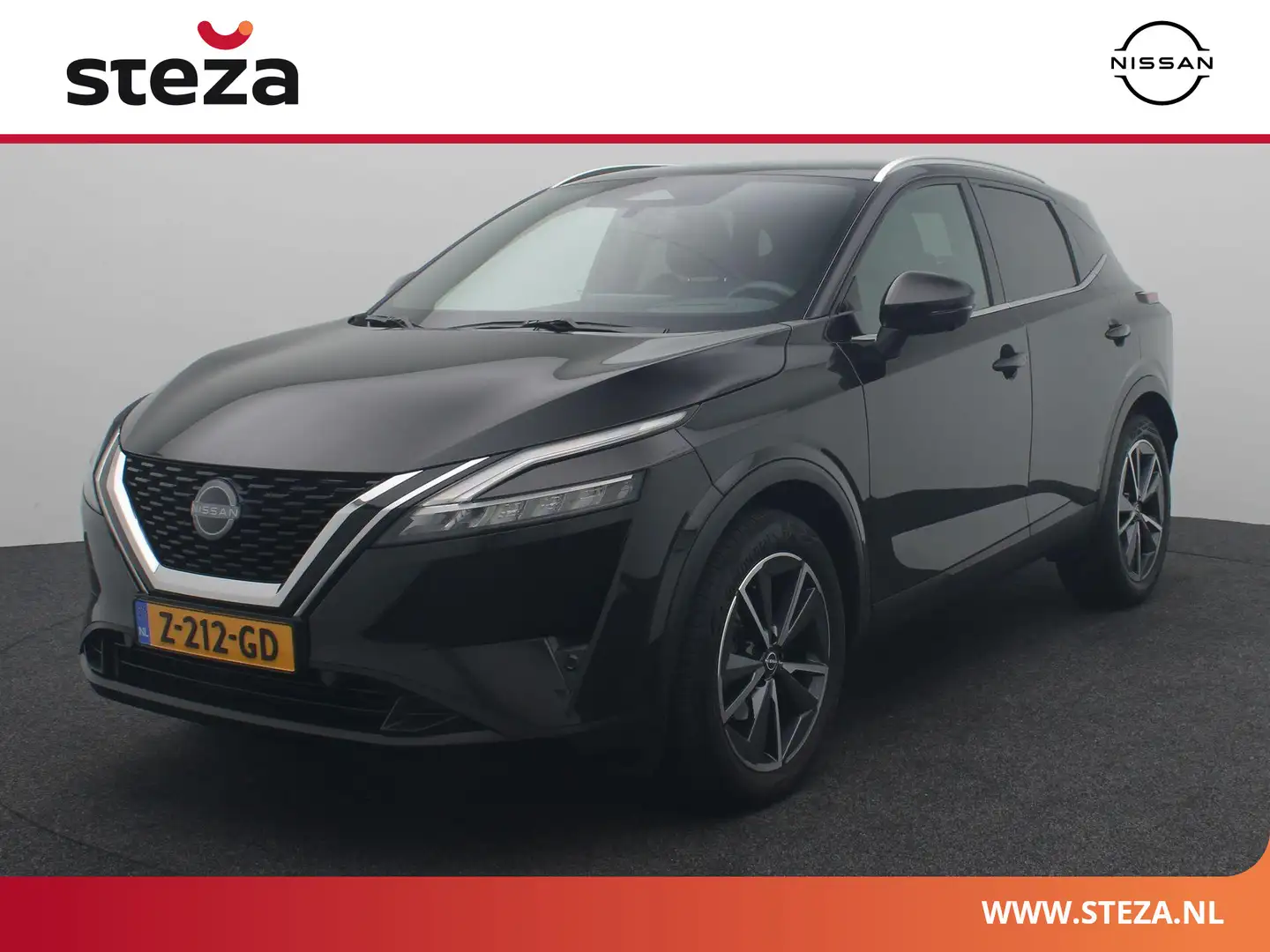 Nissan Qashqai 1.3 MHEV Xtronic Tekna | AUTOMAAT | Panoramadak | Zwart - 1