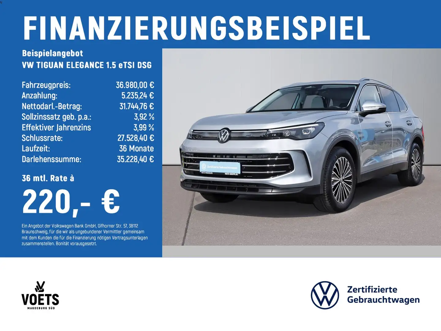 Volkswagen Tiguan ELEGANCE 1.5 eTSI DSG LED PLUS+NAVI+AHK Zilver - 2