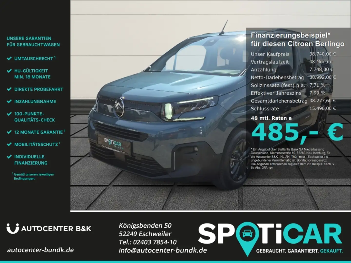 Citroen Berlingo XL BlueHDi 130 EAT8 MAX Navi Digitales Cockpit LED Blauw - 1