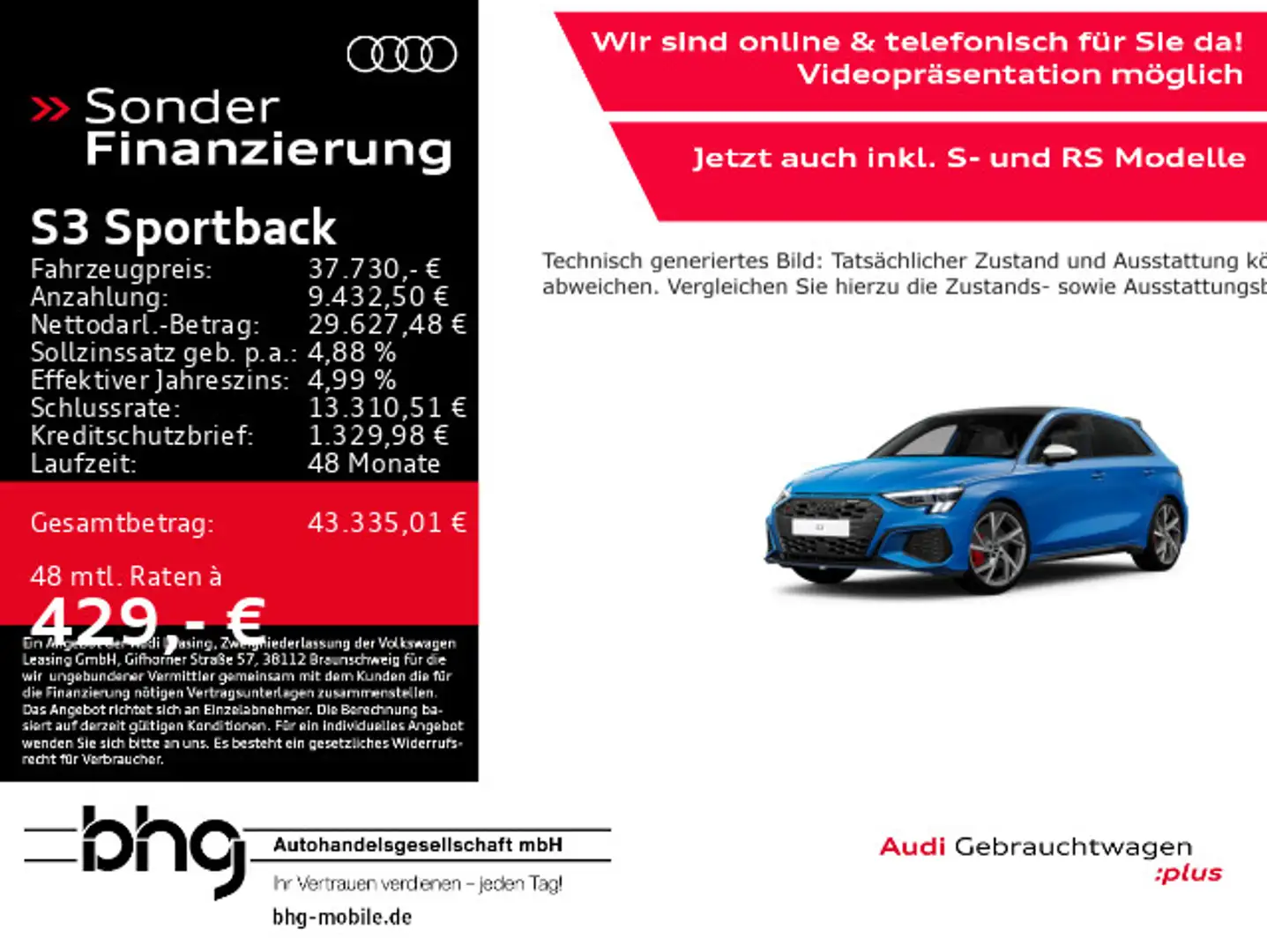 Audi S3 TFSI quattro Matrix/Pano/B&O/Kamera Blau - 1