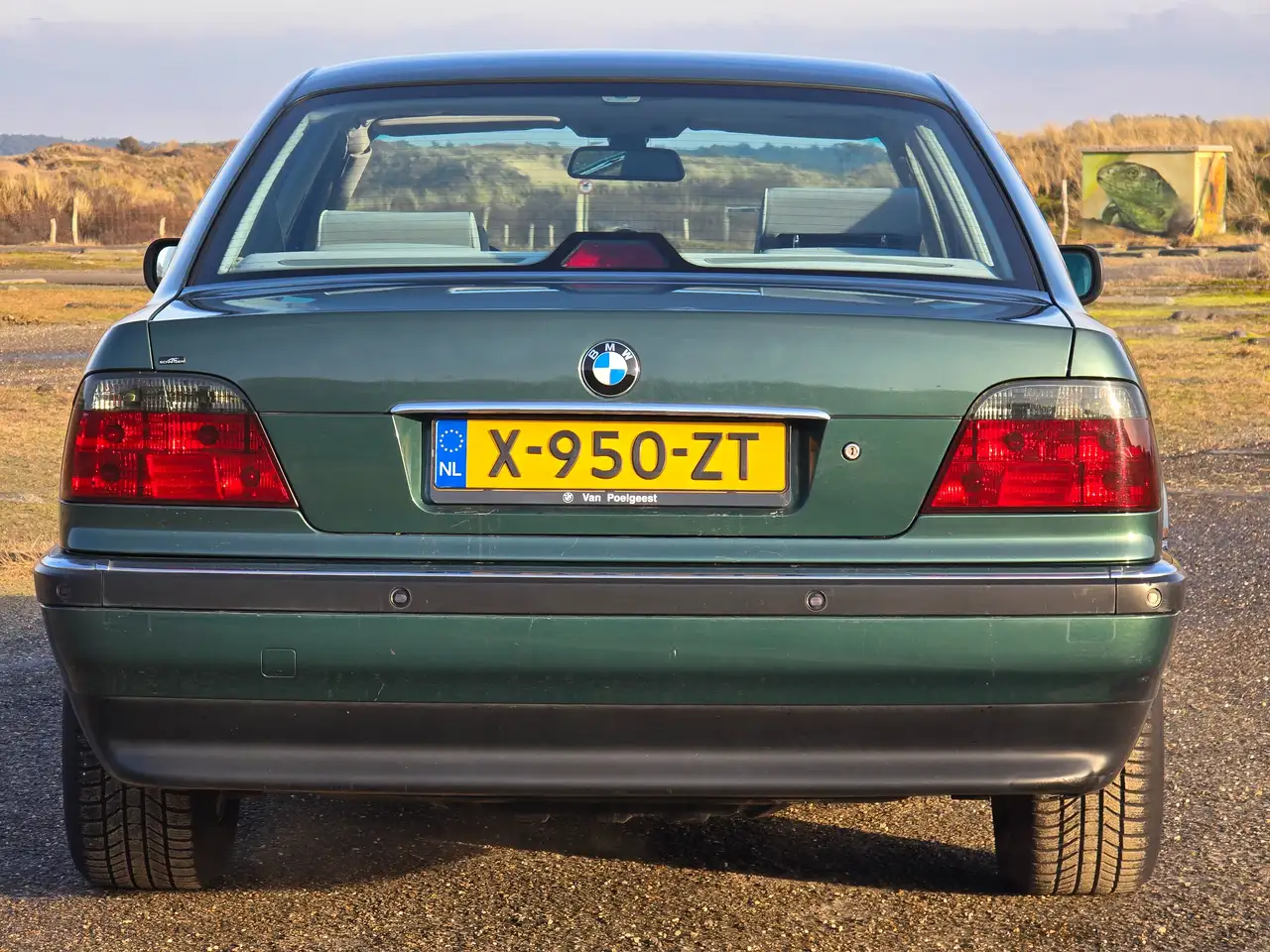 BMW E38 728i AUT Vermontgroen, wollen velours, standkachel, foto 5